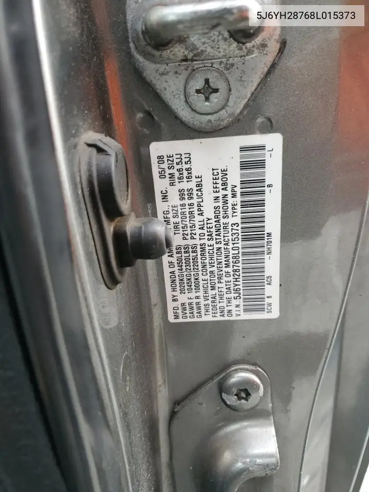 5J6YH28768L015373 2008 Honda Element Ex