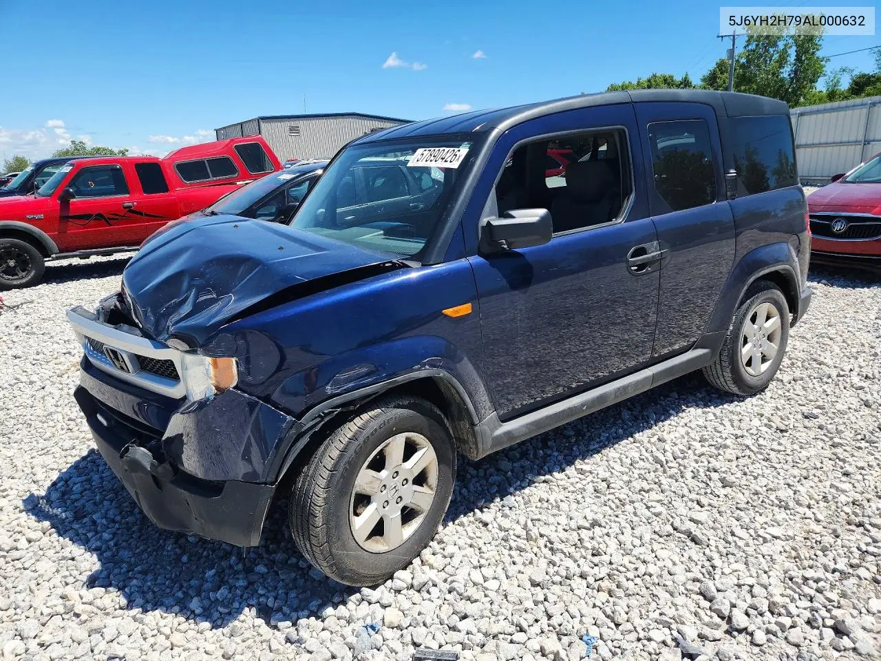 2010 Honda Element Ex VIN: 5J6YH2H79AL000632 Lot: 57890426
