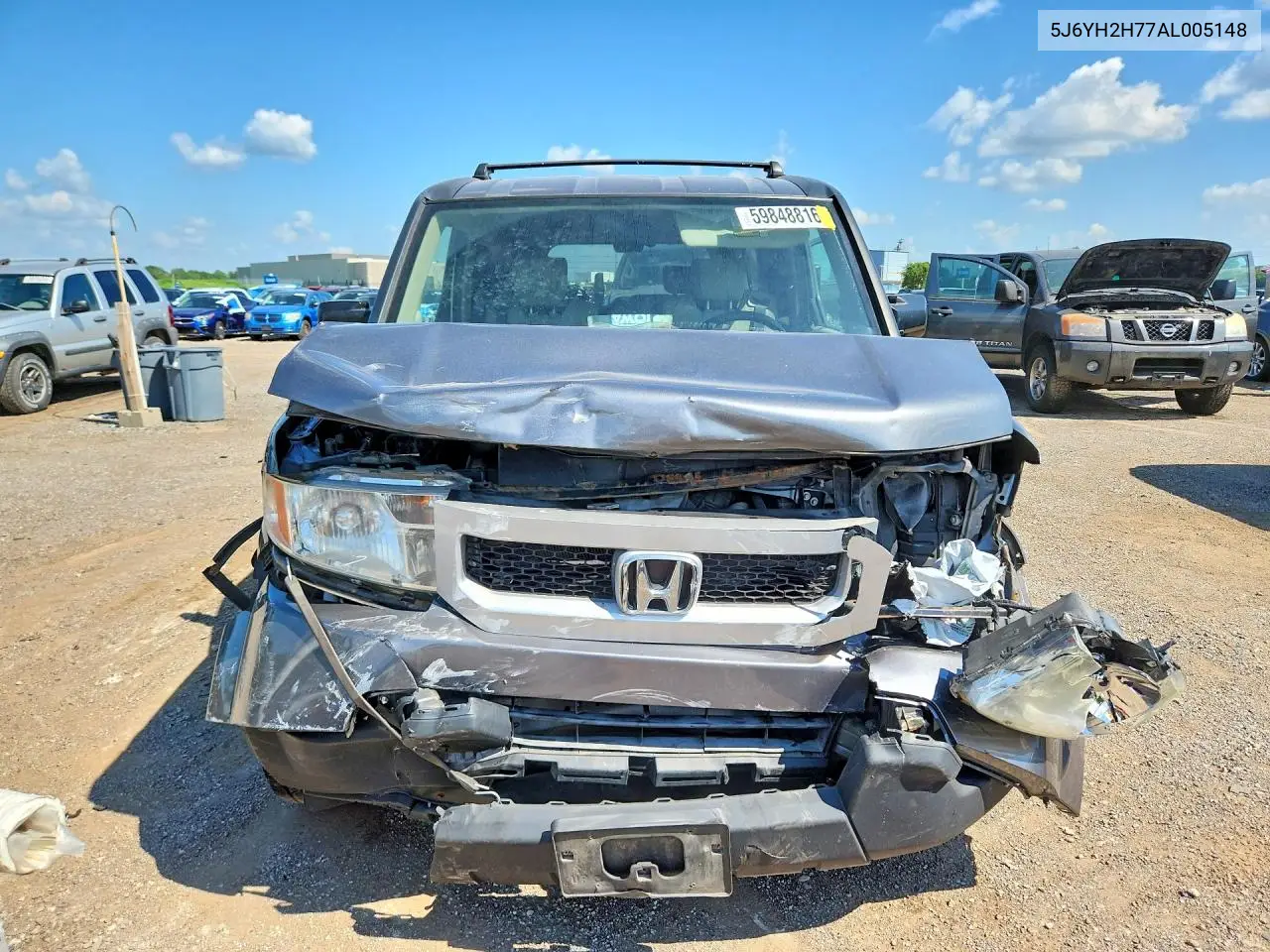 2010 Honda Element Ex VIN: 5J6YH2H77AL005148 Lot: 59848816