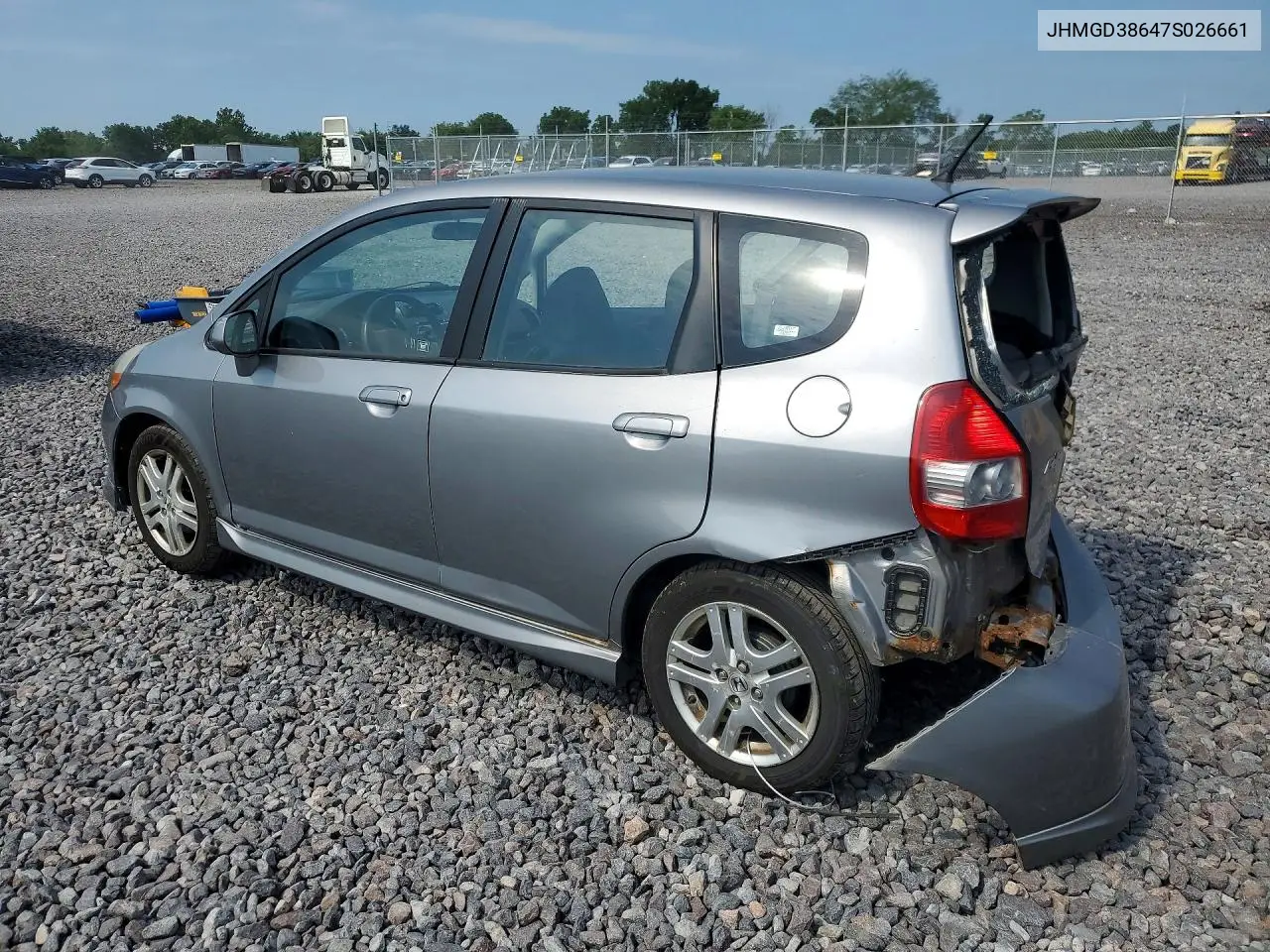 2007 Honda Fit S VIN: JHMGD38647S026661 Lot: 61026266