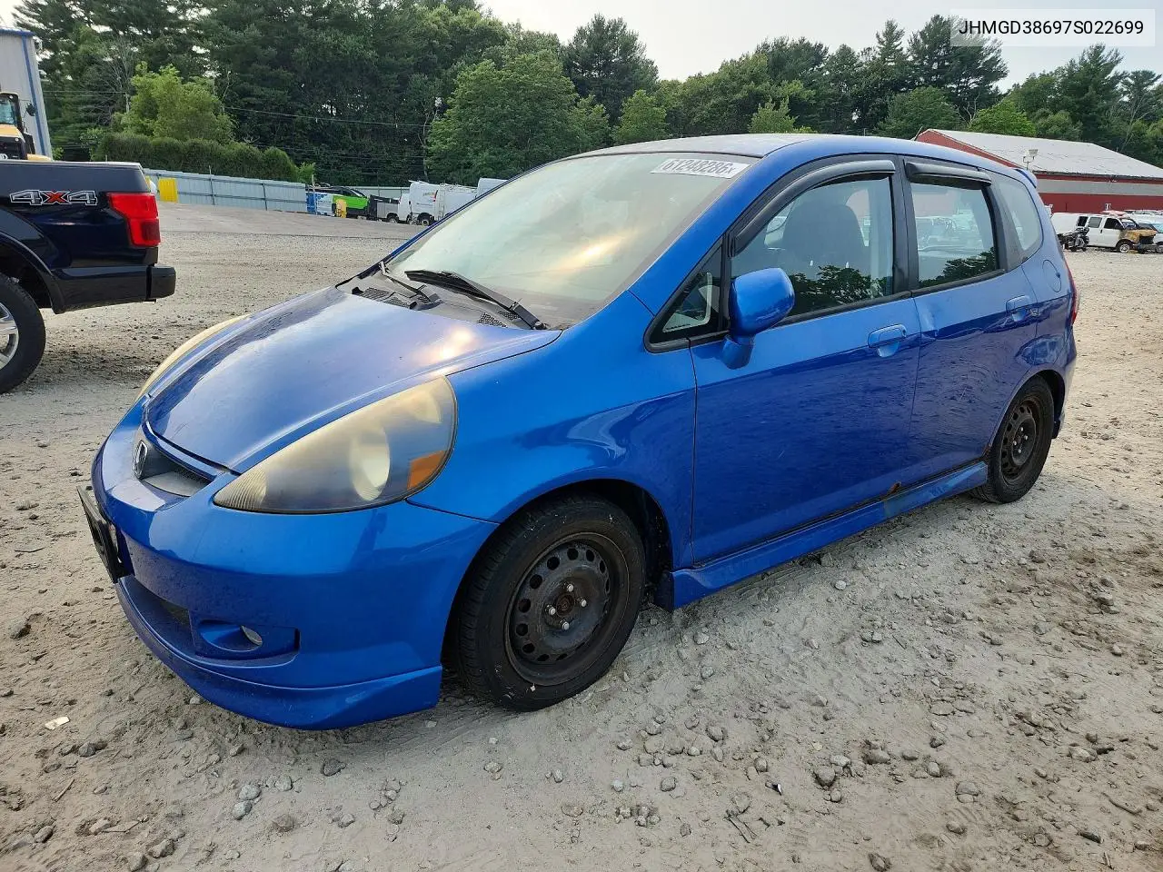 2007 Honda Fit S VIN: JHMGD38697S022699 Lot: 61248286