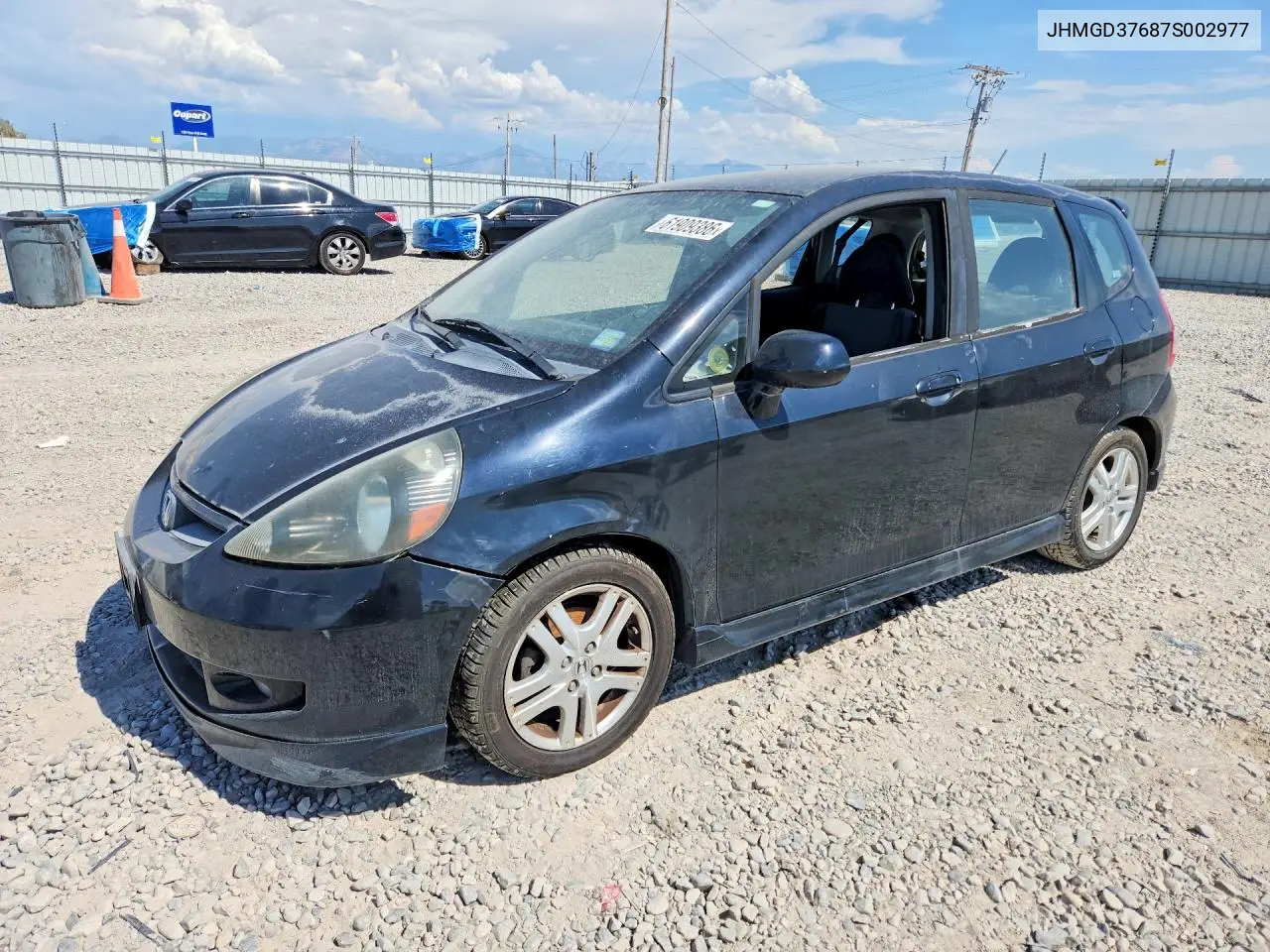2007 Honda Fit S VIN: JHMGD37687S002977 Lot: 61909386