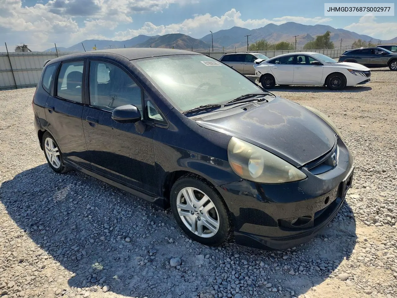 2007 Honda Fit S VIN: JHMGD37687S002977 Lot: 61909386