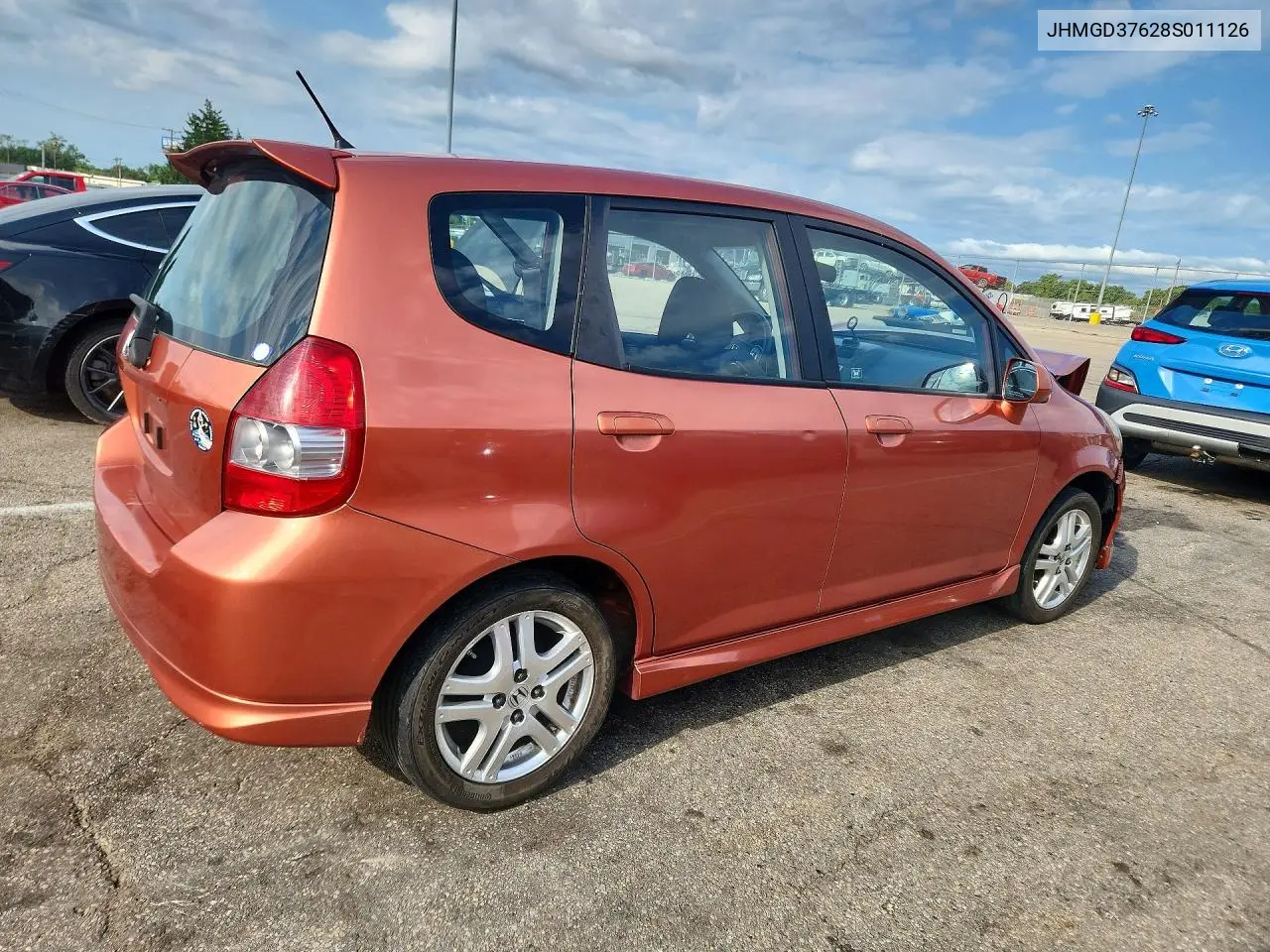 2008 Honda Fit Sport VIN: JHMGD37628S011126 Lot: 61858116