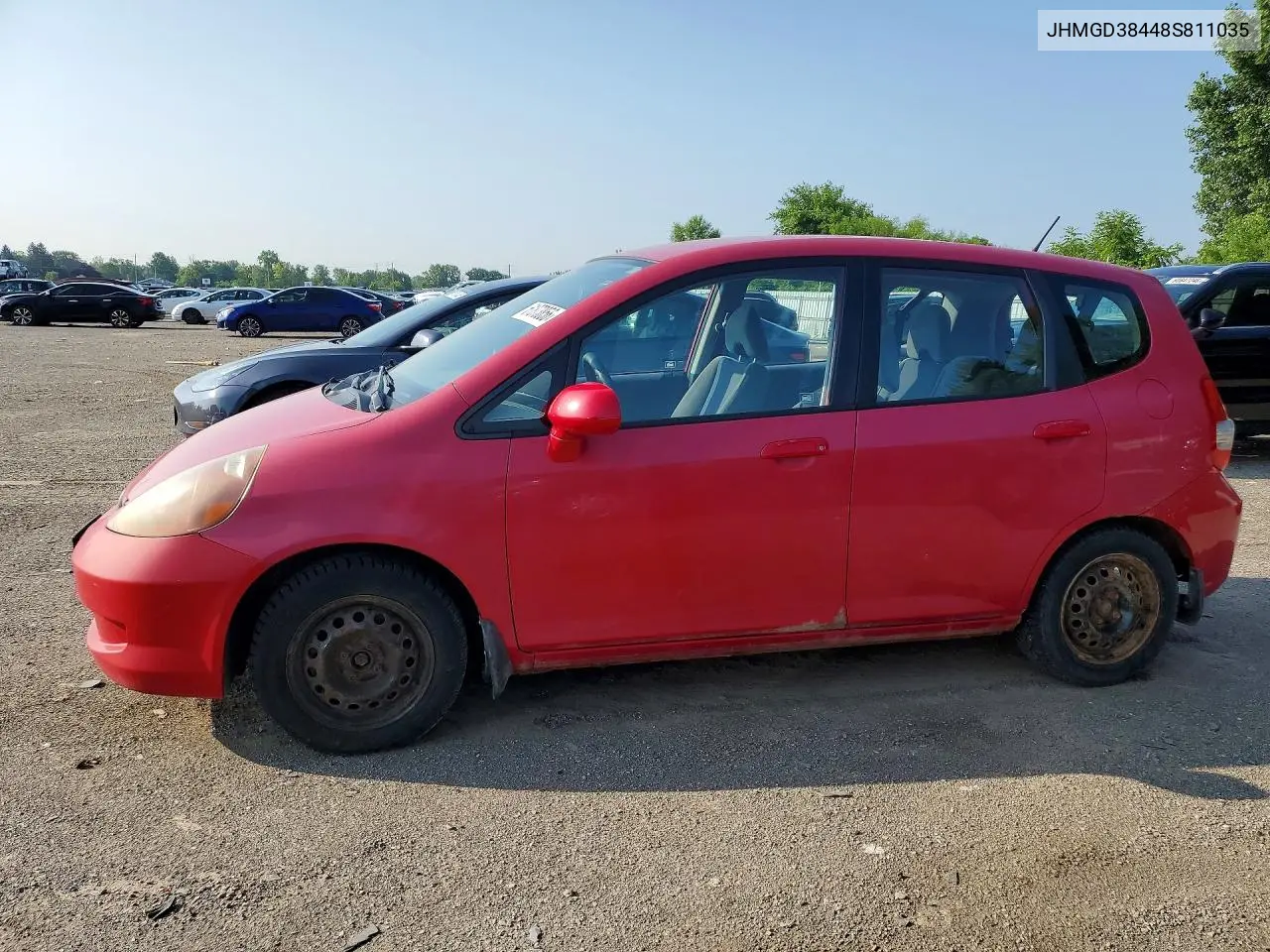 2008 Honda Fit VIN: JHMGD38448S811035 Lot: 61873856