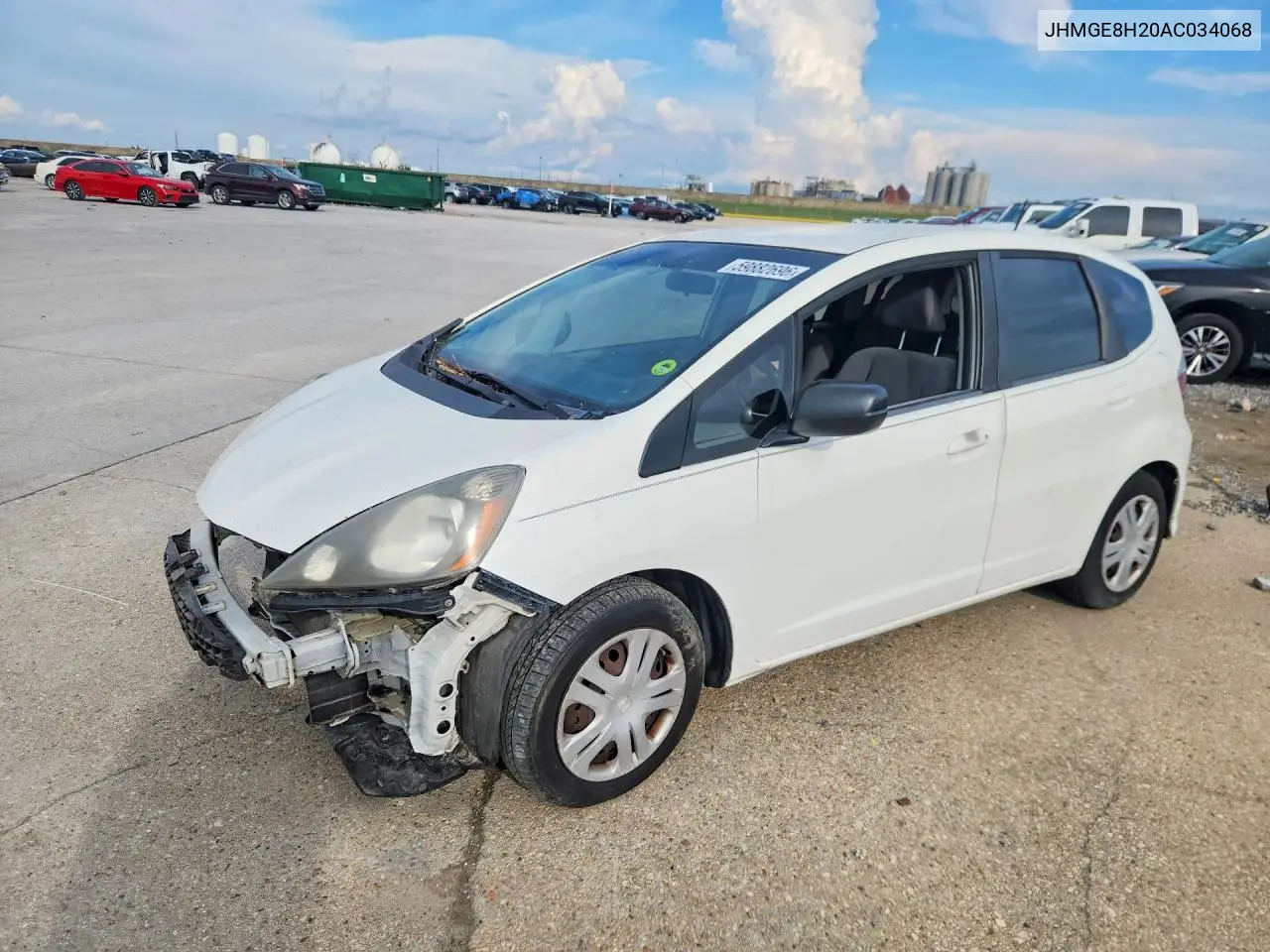 2010 Honda Fit VIN: JHMGE8H20AC034068 Lot: 59882696