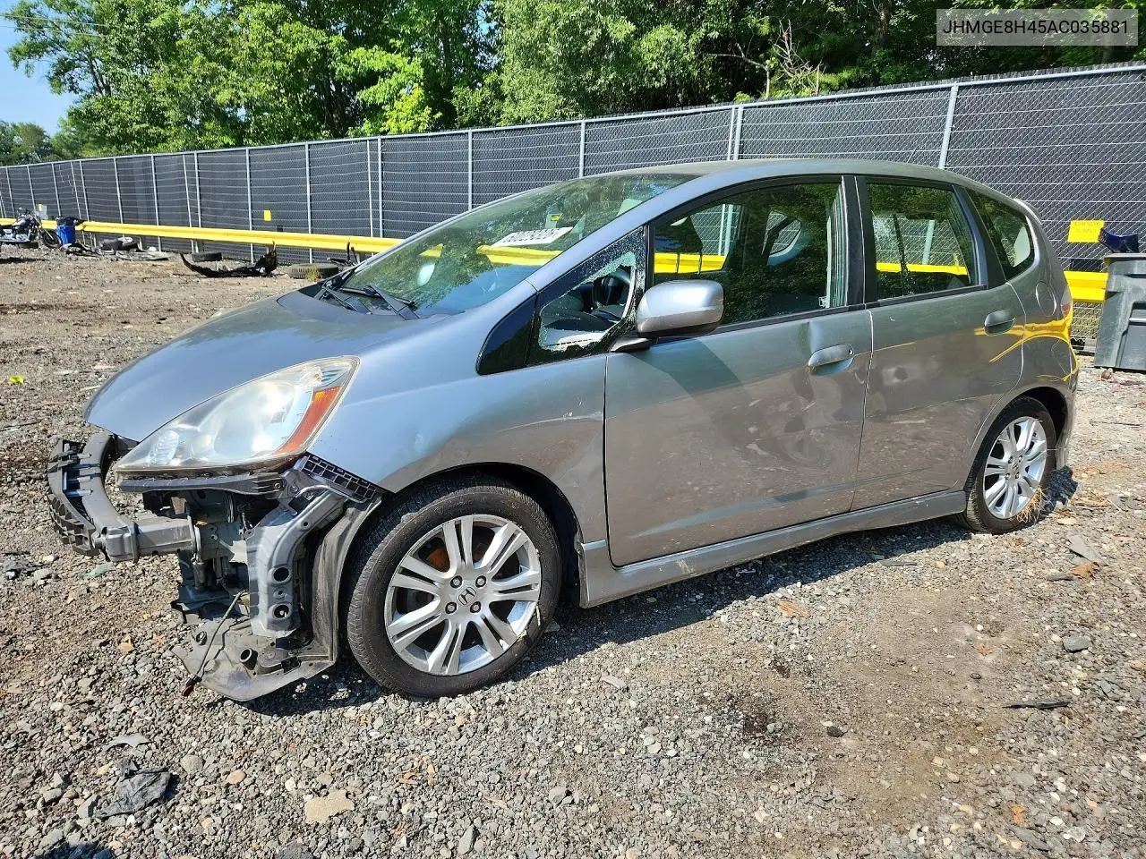 2010 Honda Fit Sport VIN: JHMGE8H45AC035881 Lot: 60029326