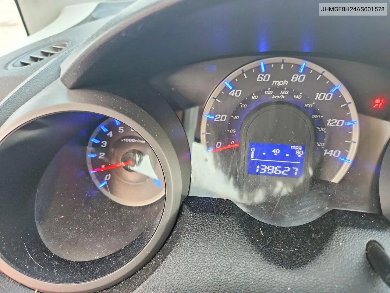 2010 Honda Fit VIN: JHMGE8H24AS001578 Lot: 60976016