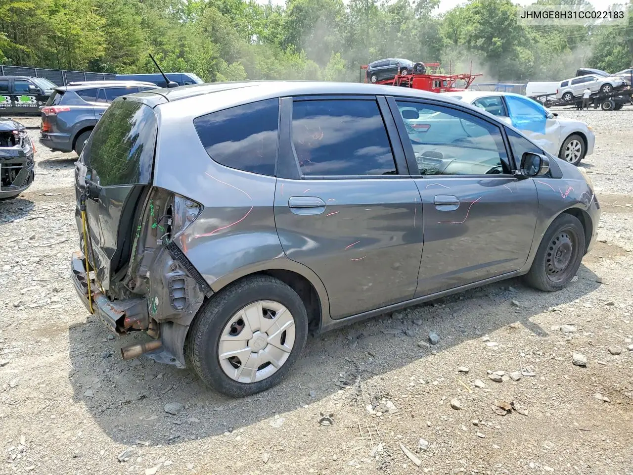 2012 Honda Fit VIN: JHMGE8H31CC022183 Lot: 58999226