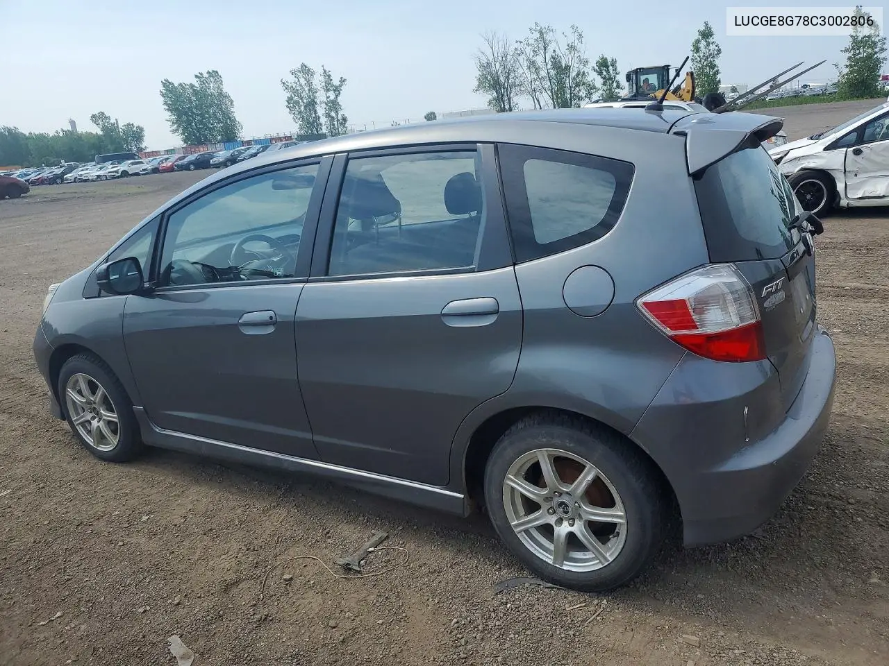 2012 Honda Fit Sport VIN: LUCGE8G78C3002806 Lot: 60748216
