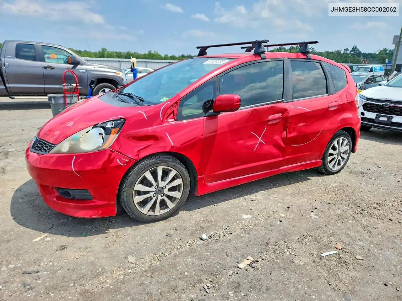 2012 Honda Fit Sport VIN: JHMGE8H58CC002062 Lot: 61104576