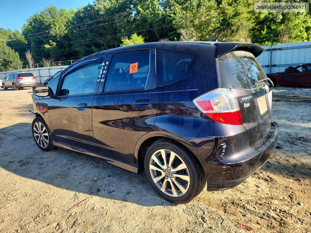 2013 Honda Fit Sport VIN: JHMGE8H53DC060971 Lot: 60763136