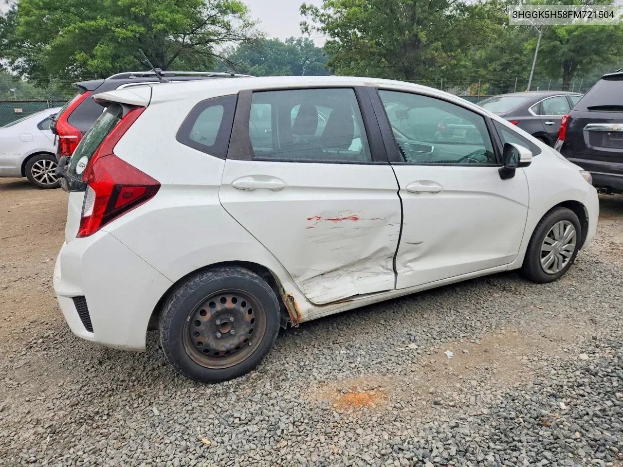 2015 Honda Fit Lx VIN: 3HGGK5H58FM721504 Lot: 60257476