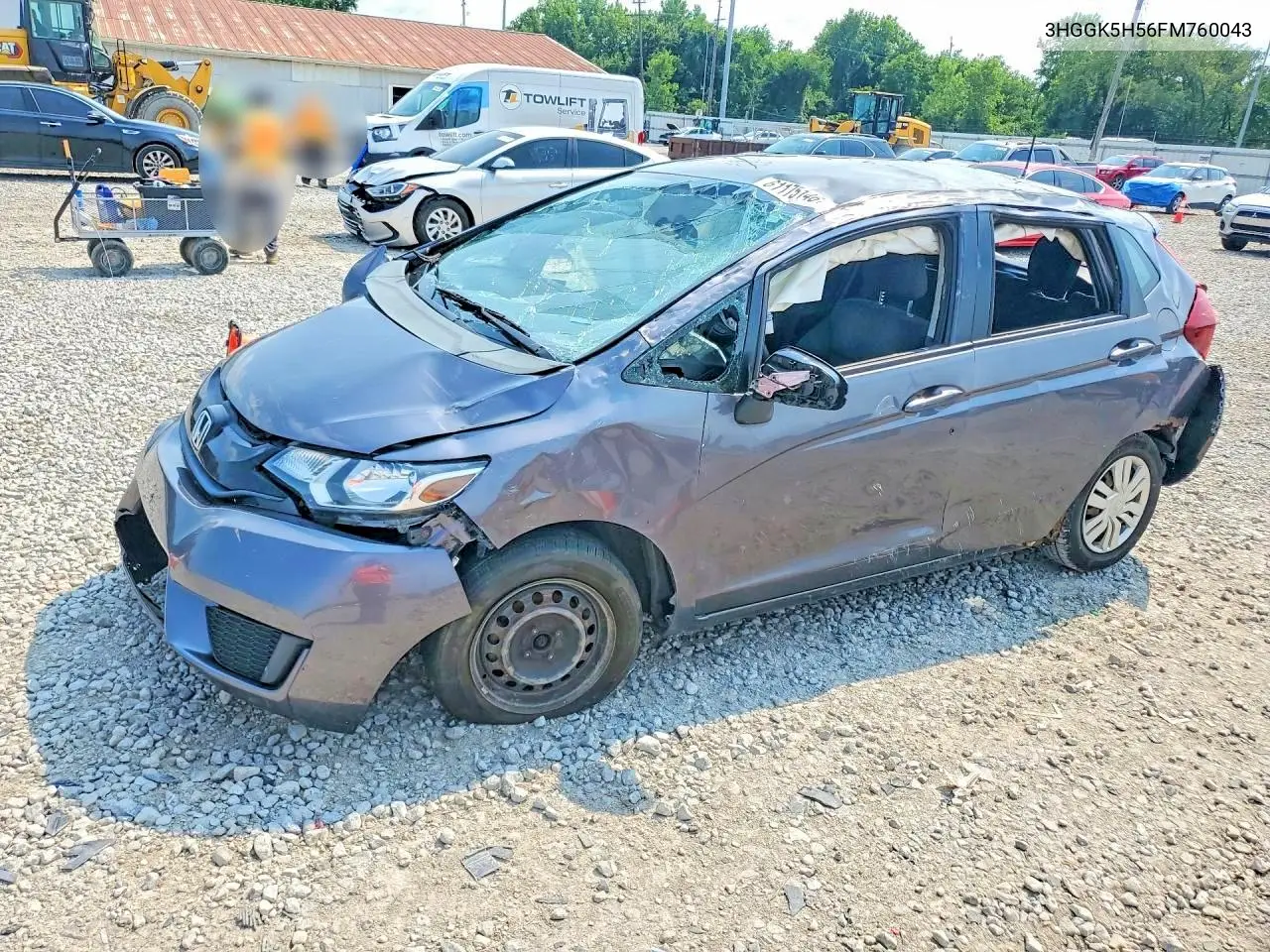 2015 Honda Fit Lx VIN: 3HGGK5H56FM760043 Lot: 61175146