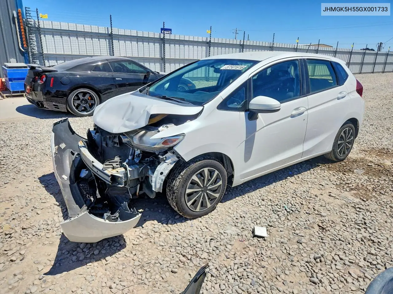 2016 Honda Fit Lx VIN: JHMGK5H55GX001733 Lot: 57501616