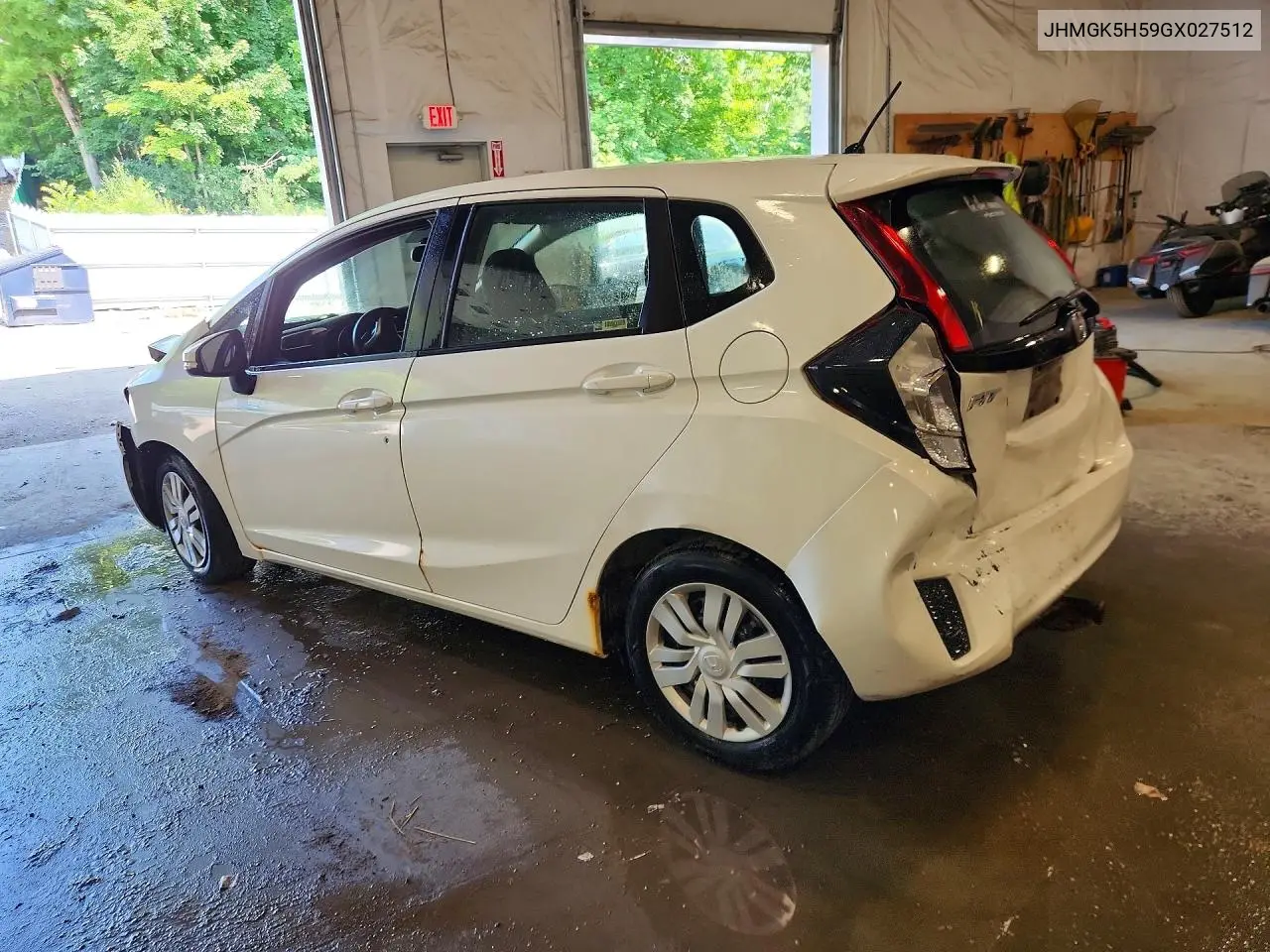 2016 Honda Fit Lx VIN: JHMGK5H59GX027512 Lot: 61017936