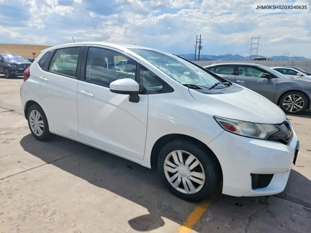 2016 Honda Fit Lx VIN: JHMGK5H52GX040635 Lot: 61068866