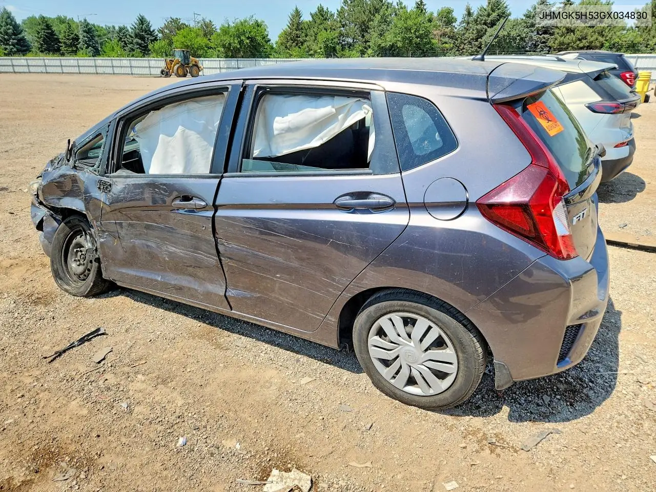 2016 Honda Fit Lx VIN: JHMGK5H53GX034830 Lot: 61151976