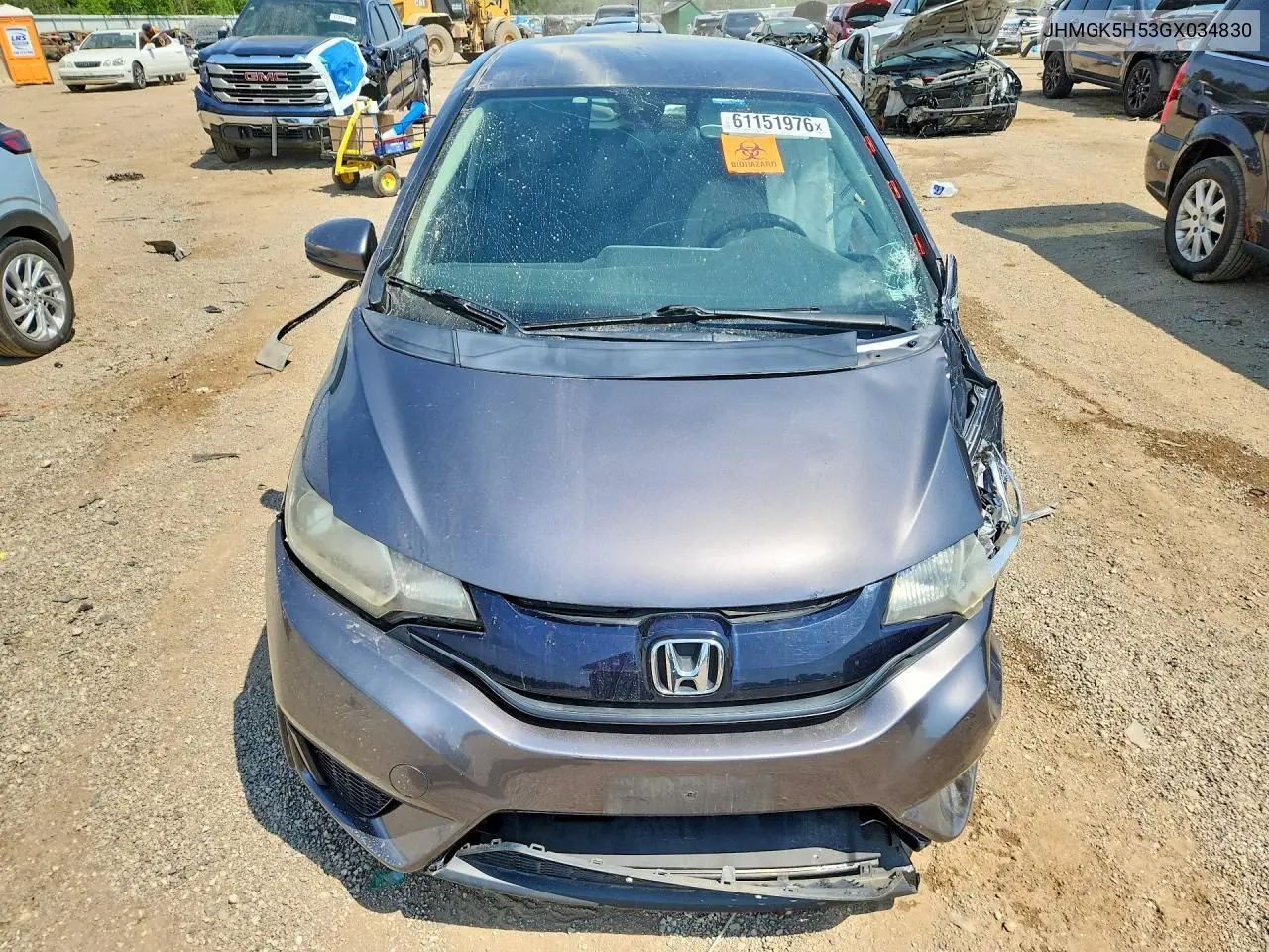 2016 Honda Fit Lx VIN: JHMGK5H53GX034830 Lot: 61151976
