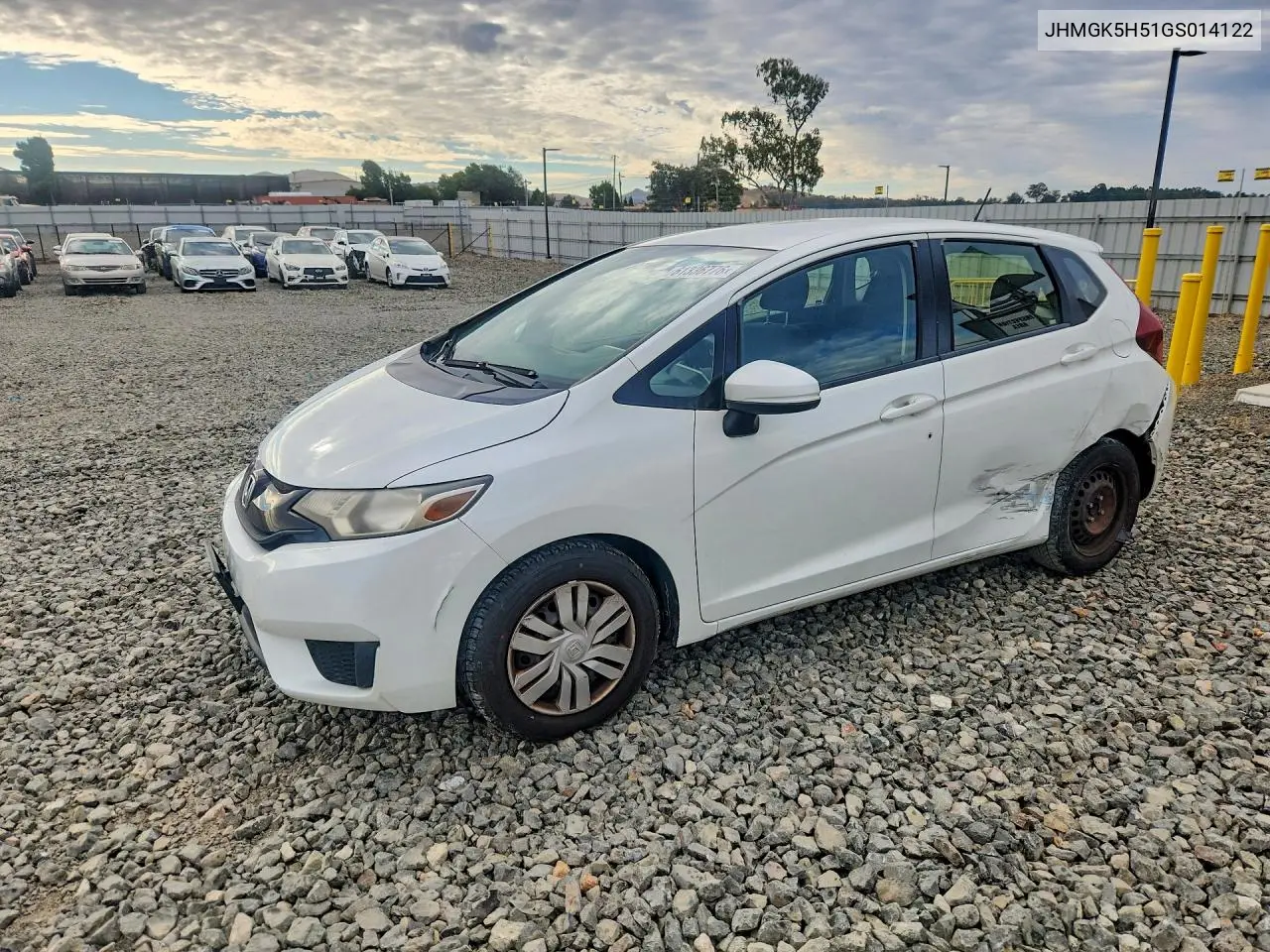 2016 Honda Fit Lx VIN: JHMGK5H51GS014122 Lot: 61336776