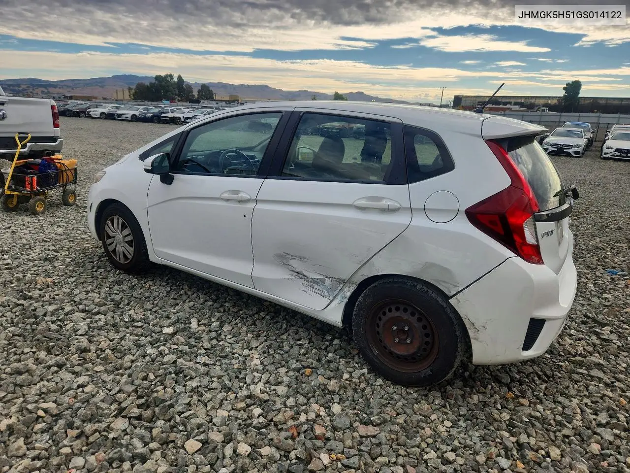 2016 Honda Fit Lx VIN: JHMGK5H51GS014122 Lot: 61336776