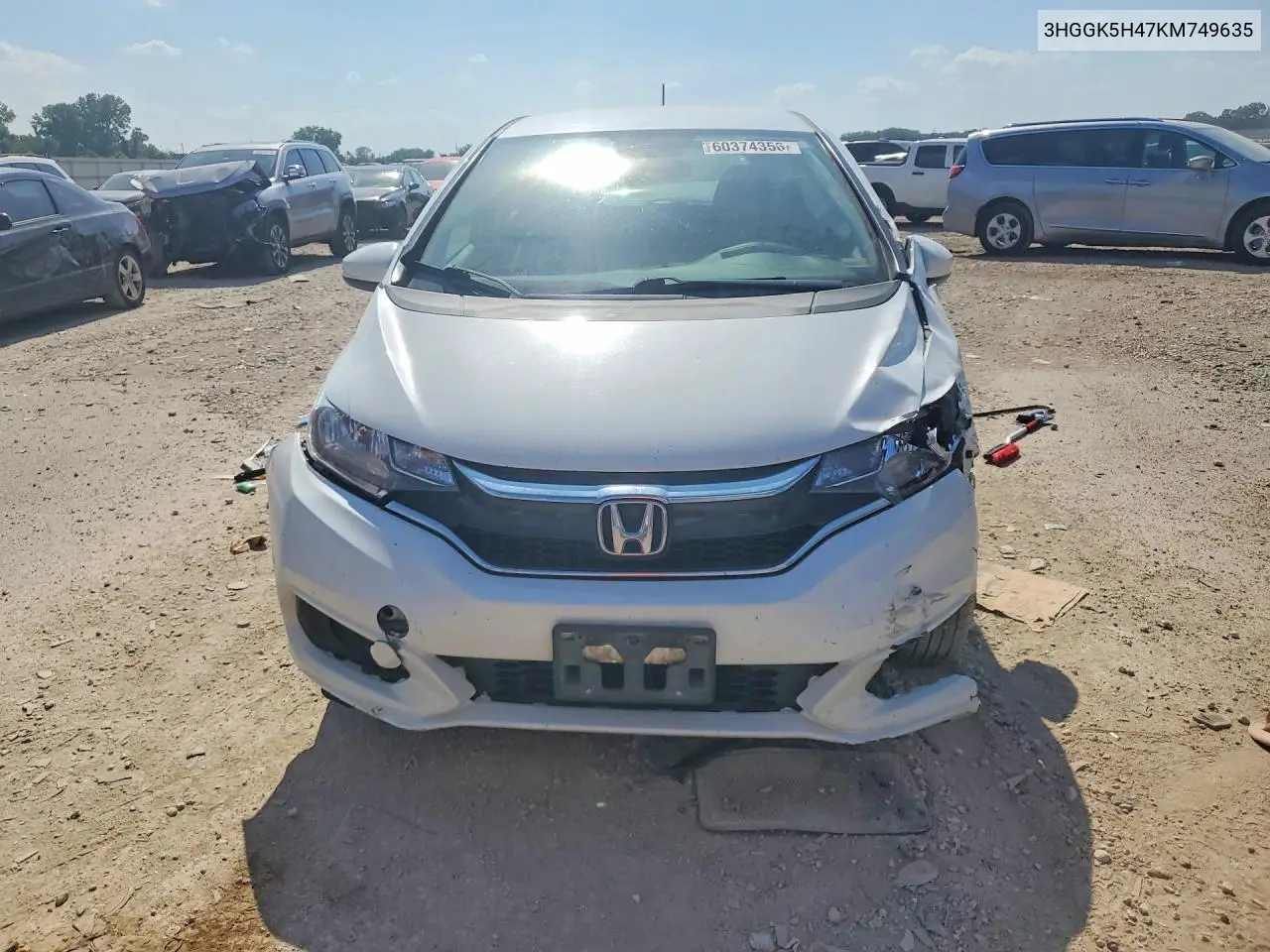 2019 Honda Fit Lx VIN: 3HGGK5H47KM749635 Lot: 60374356