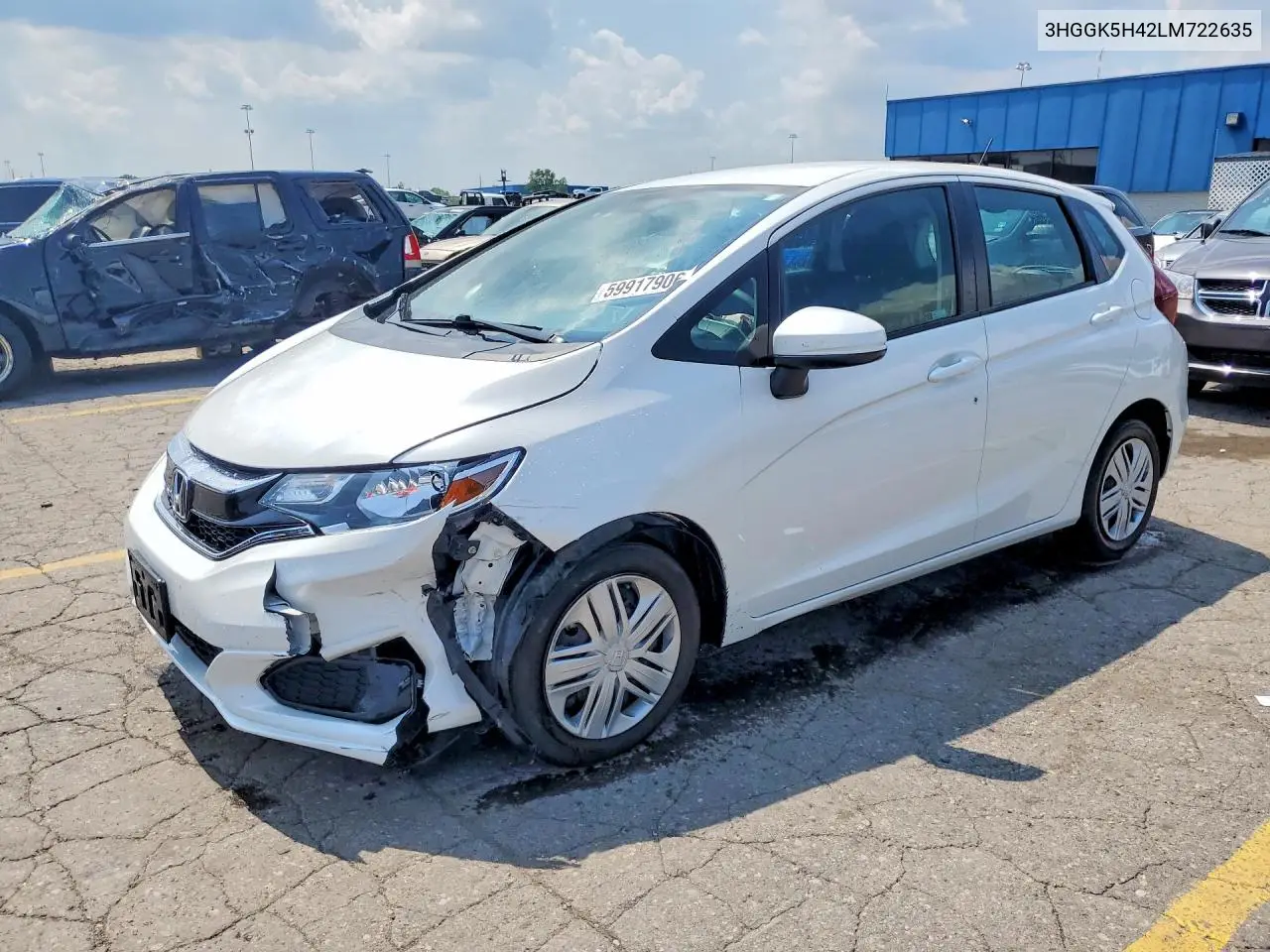 2020 Honda Fit Lx VIN: 3HGGK5H42LM722635 Lot: 59917906