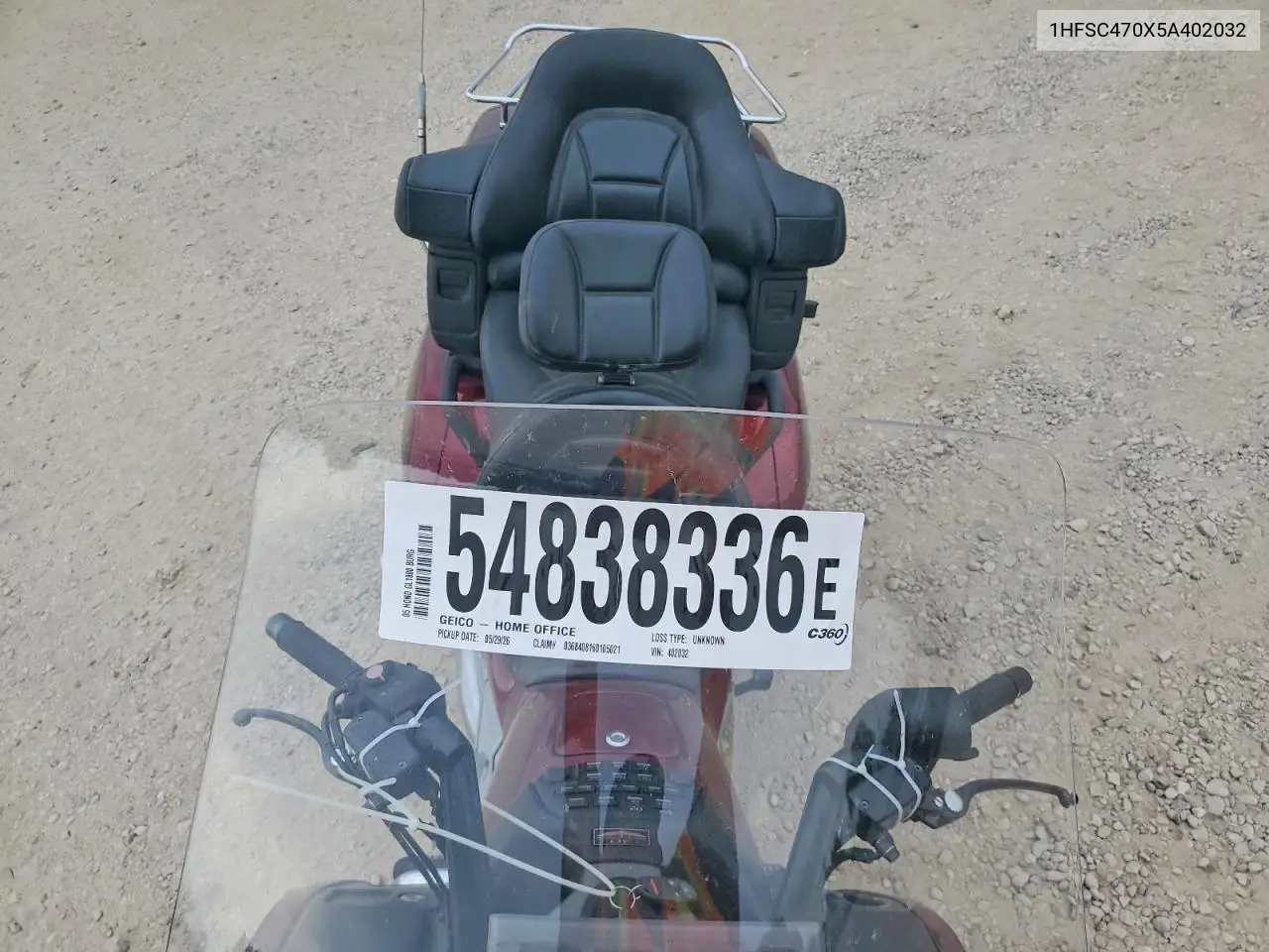 2005 Honda Gl1800 VIN: 1HFSC470X5A402032 Lot: 54838336