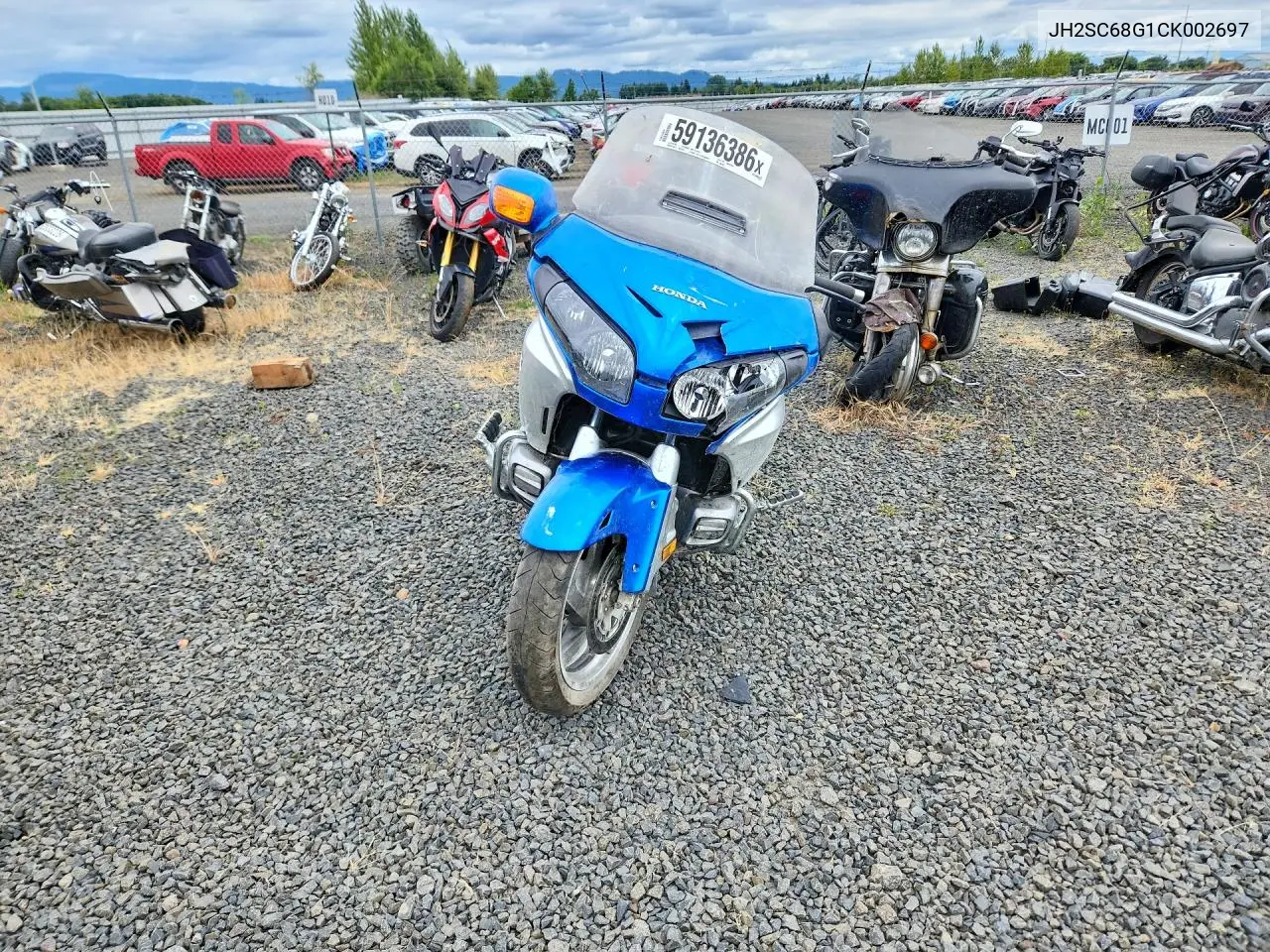 2012 Honda Gl1800 VIN: JH2SC68G1CK002697 Lot: 59136386