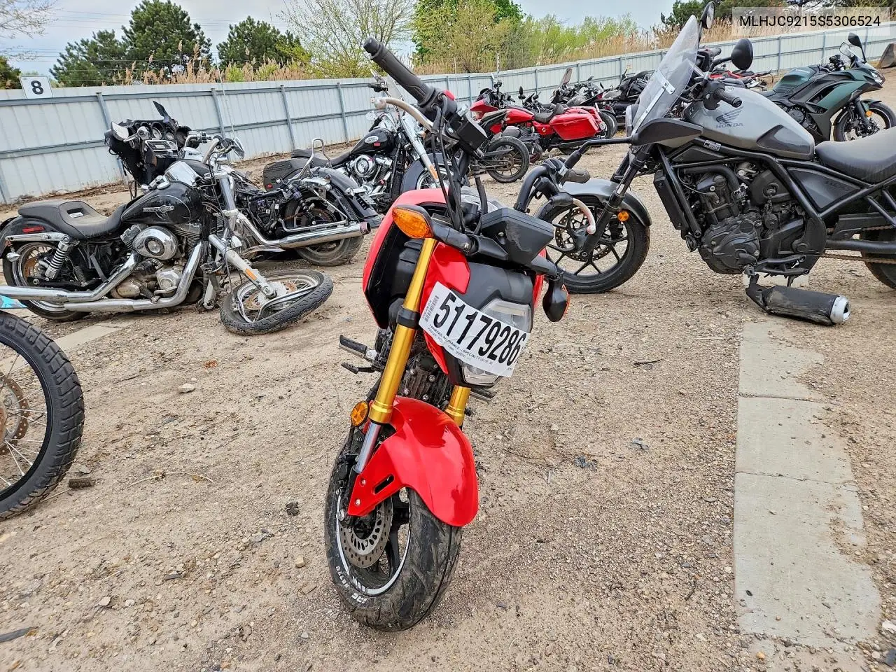 2025 Honda Grom 125 VIN: MLHJC9215S5306524 Lot: 51179286