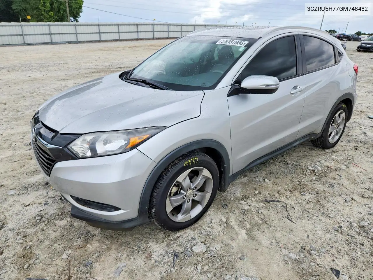 2016 Honda Hr-V Exl VIN: 3CZRU5H77GM748482 Lot: 58051956