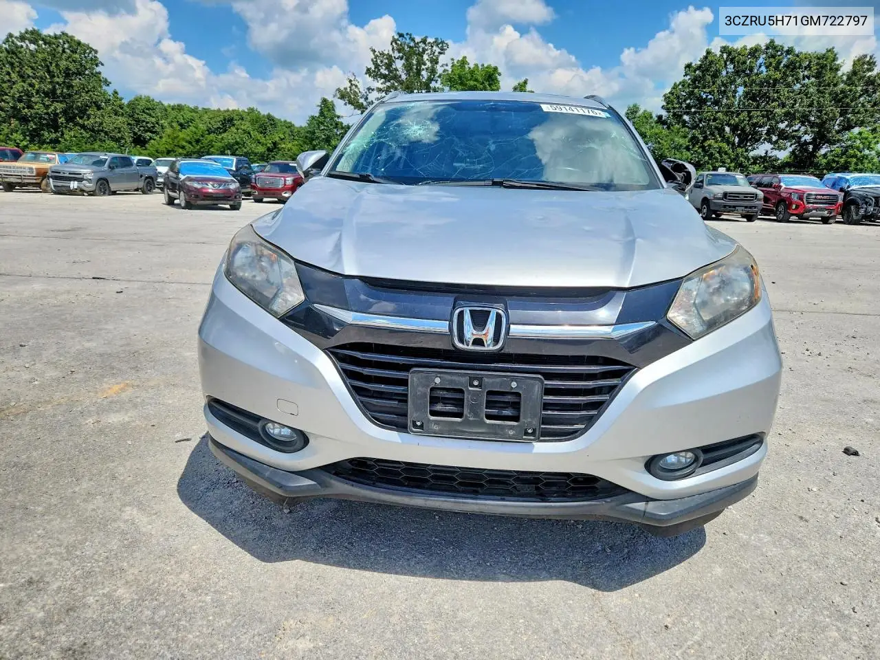 2016 Honda Hr-V Exl VIN: 3CZRU5H71GM722797 Lot: 59141176