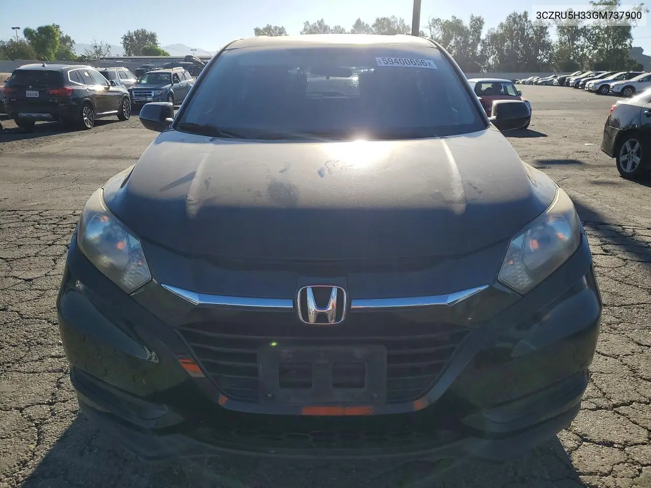 2016 Honda Hr-V Lx VIN: 3CZRU5H33GM737900 Lot: 59400656
