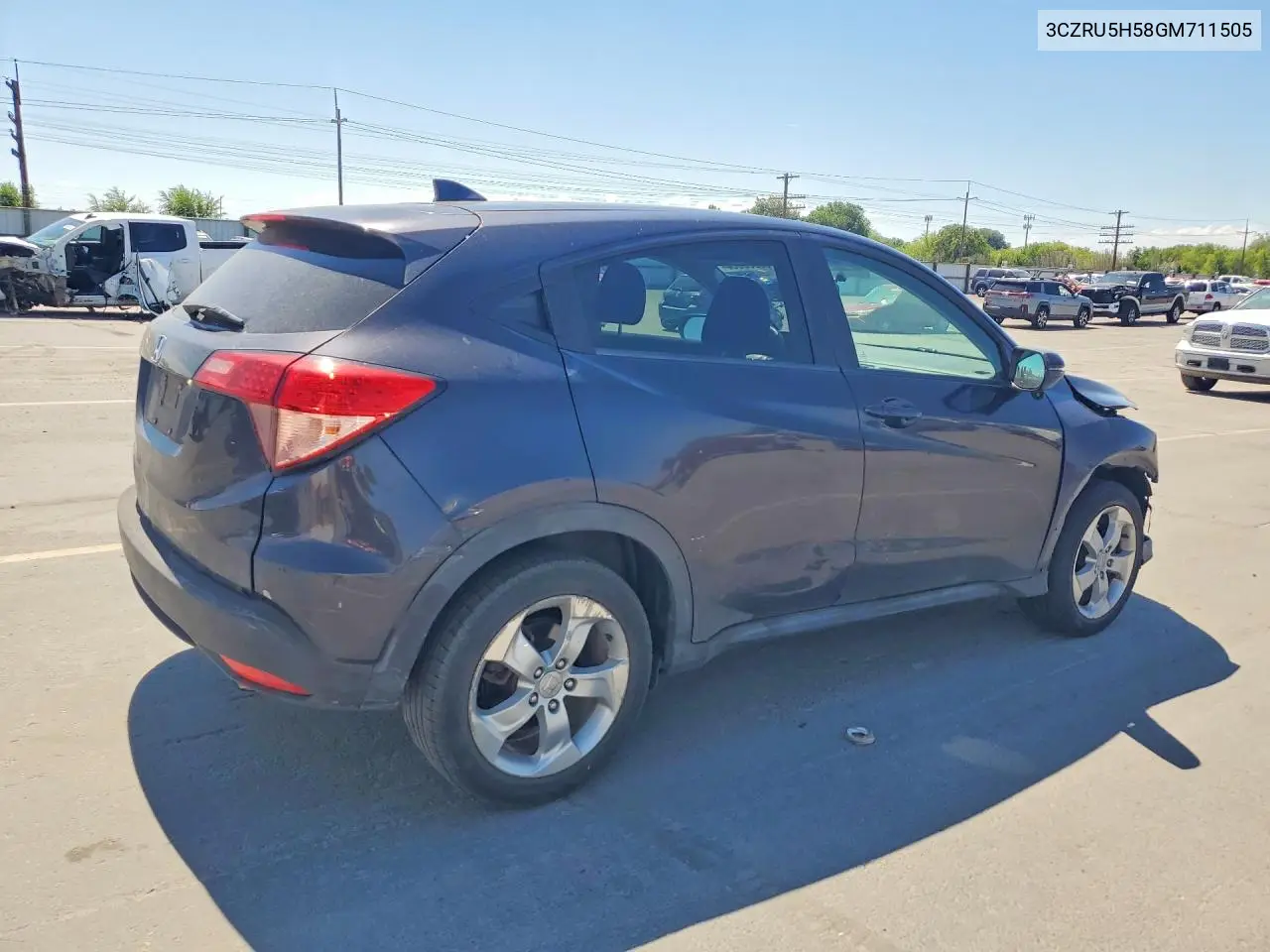 2016 Honda Hr-V Ex VIN: 3CZRU5H58GM711505 Lot: 60083806