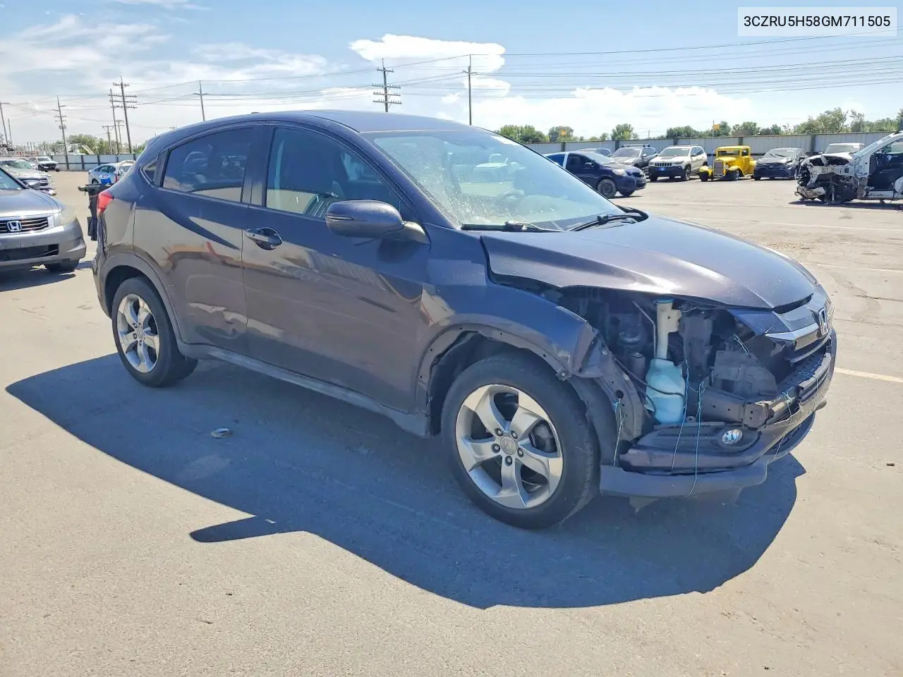 2016 Honda Hr-V Ex VIN: 3CZRU5H58GM711505 Lot: 60083806
