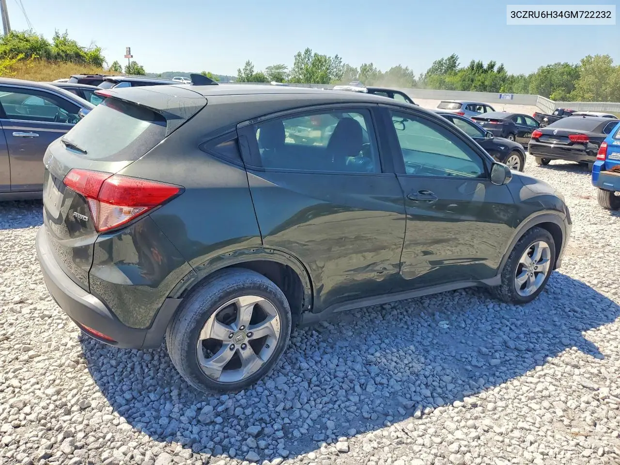 2016 Honda Hr-V Lx VIN: 3CZRU6H34GM722232 Lot: 60188216