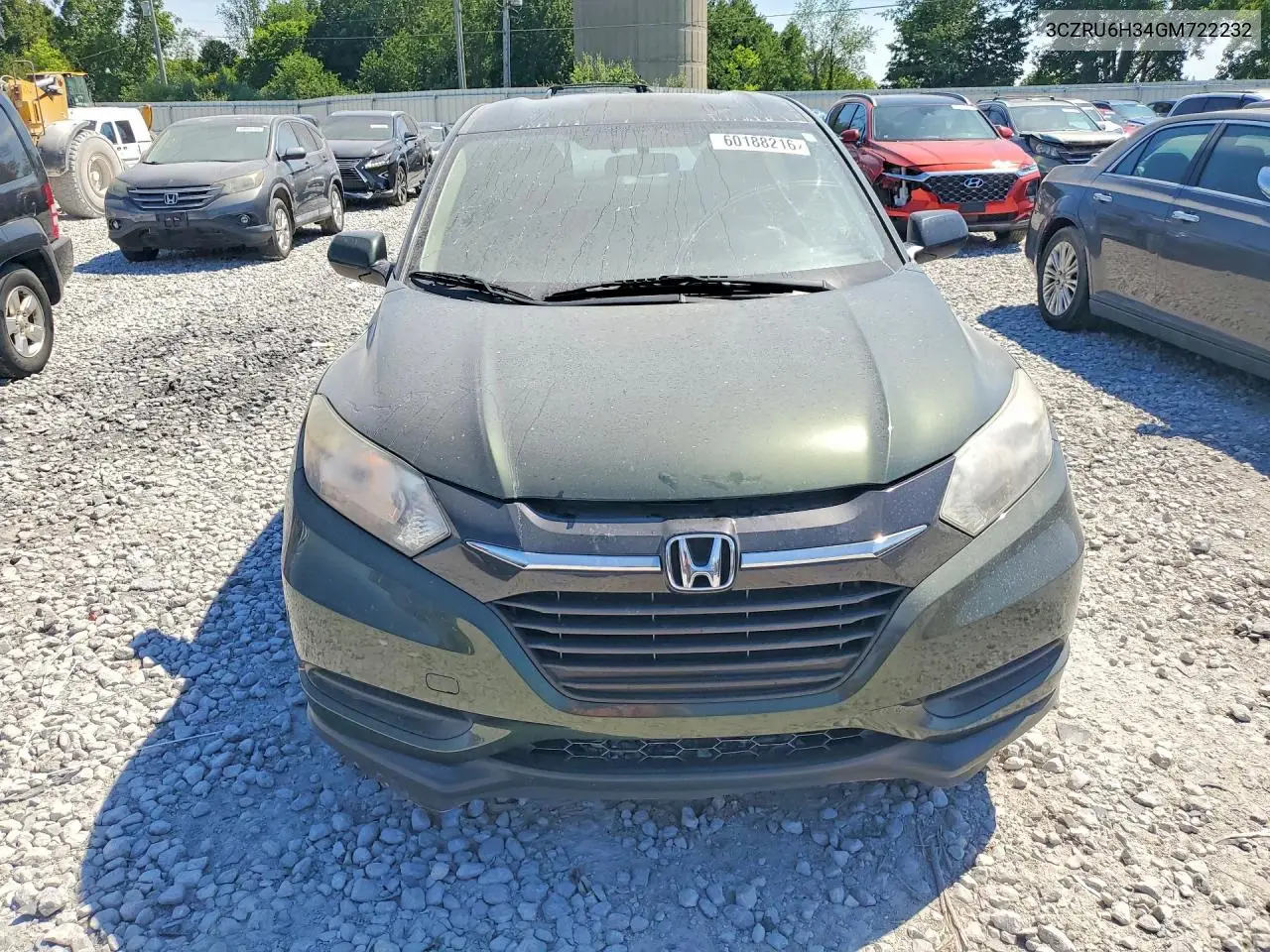 2016 Honda Hr-V Lx VIN: 3CZRU6H34GM722232 Lot: 60188216