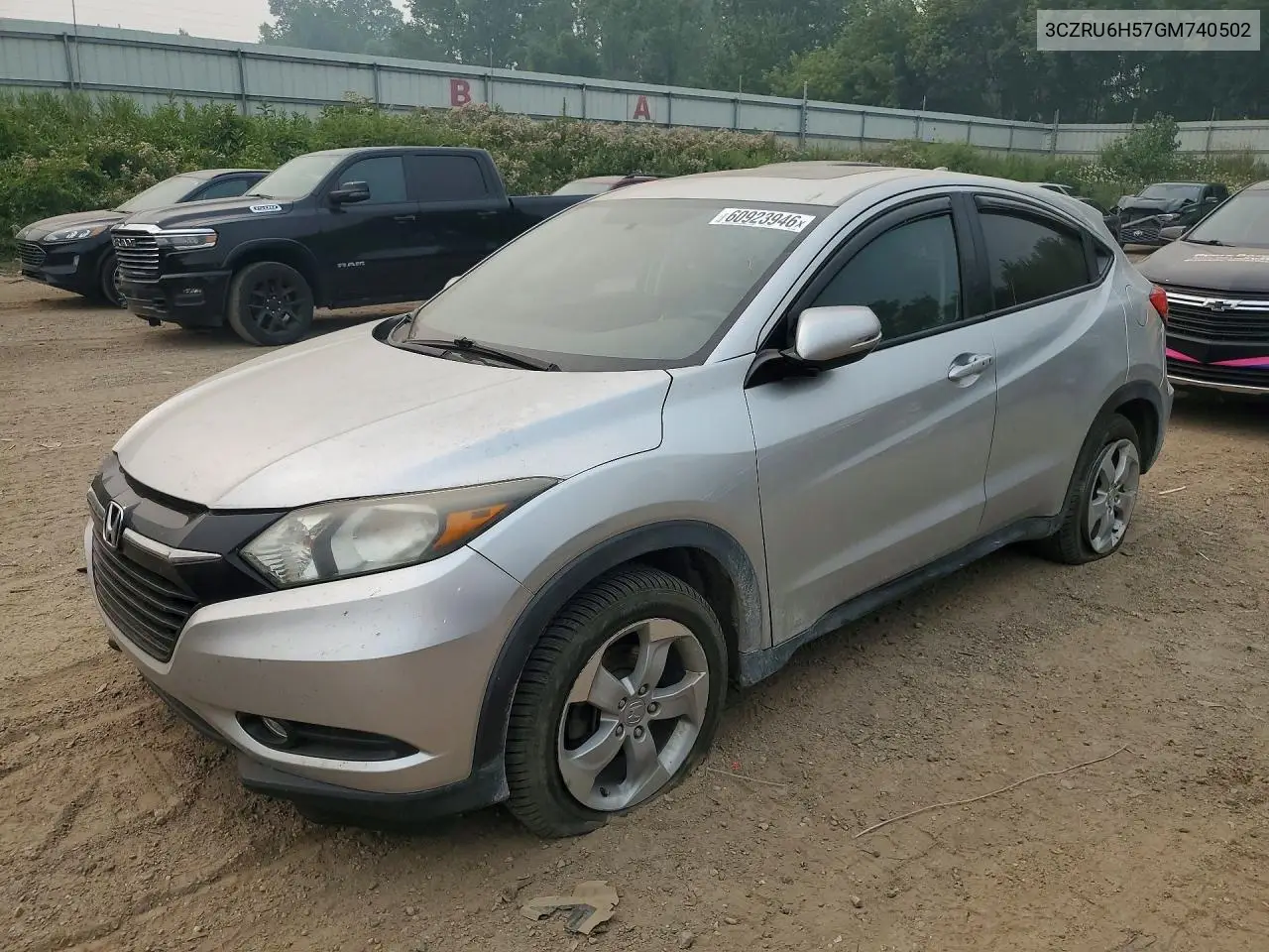 2016 Honda Hr-V Ex VIN: 3CZRU6H57GM740502 Lot: 60923946