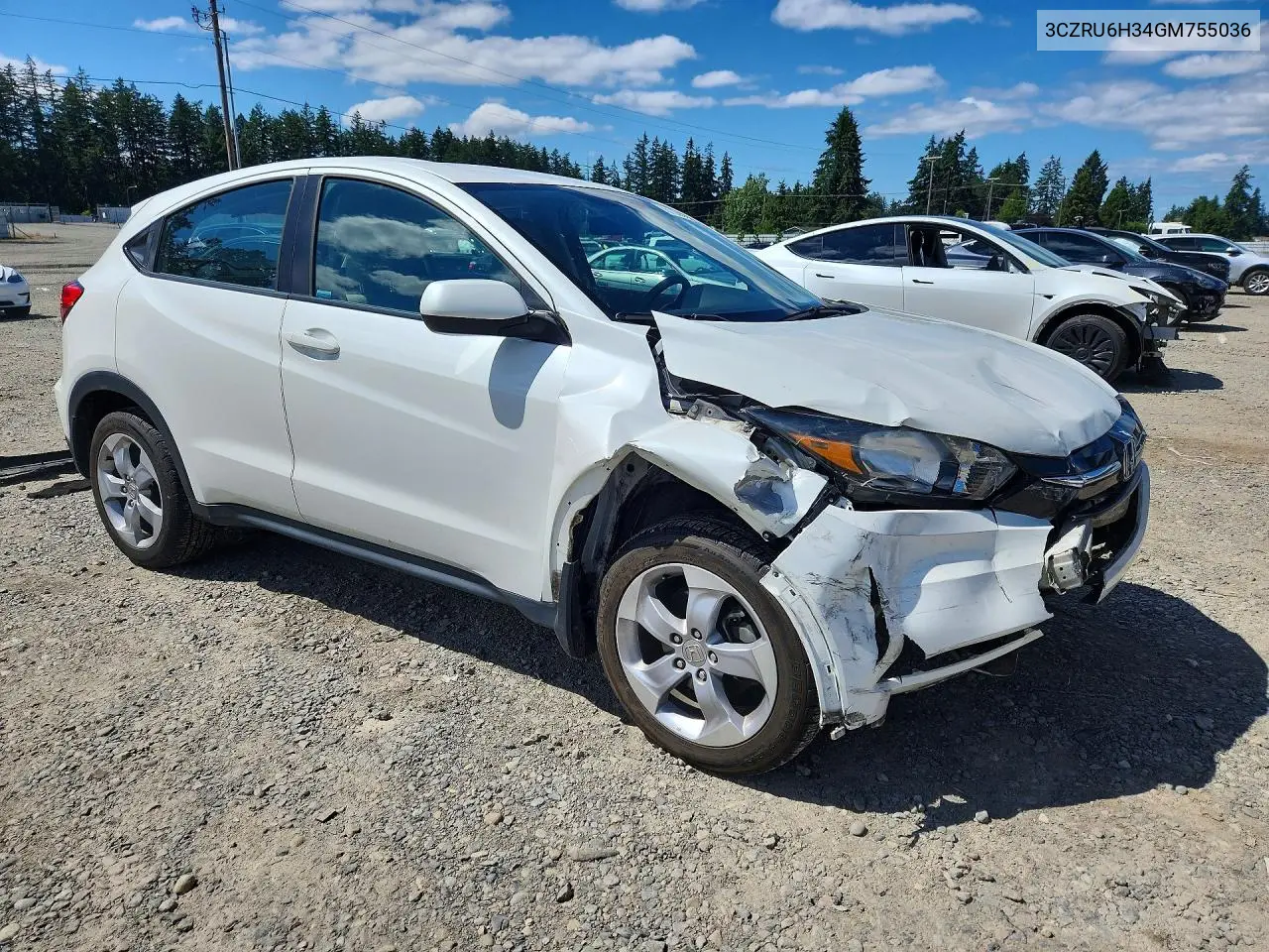 2016 Honda Hr-V Lx VIN: 3CZRU6H34GM755036 Lot: 61369986