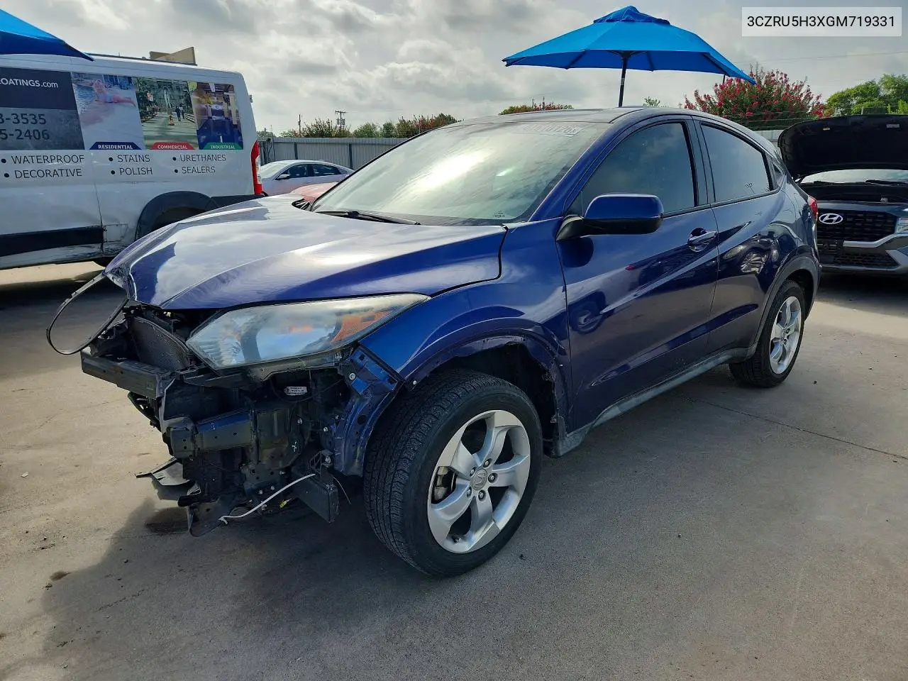 2016 Honda Hr-V Lx VIN: 3CZRU5H3XGM719331 Lot: 61610126