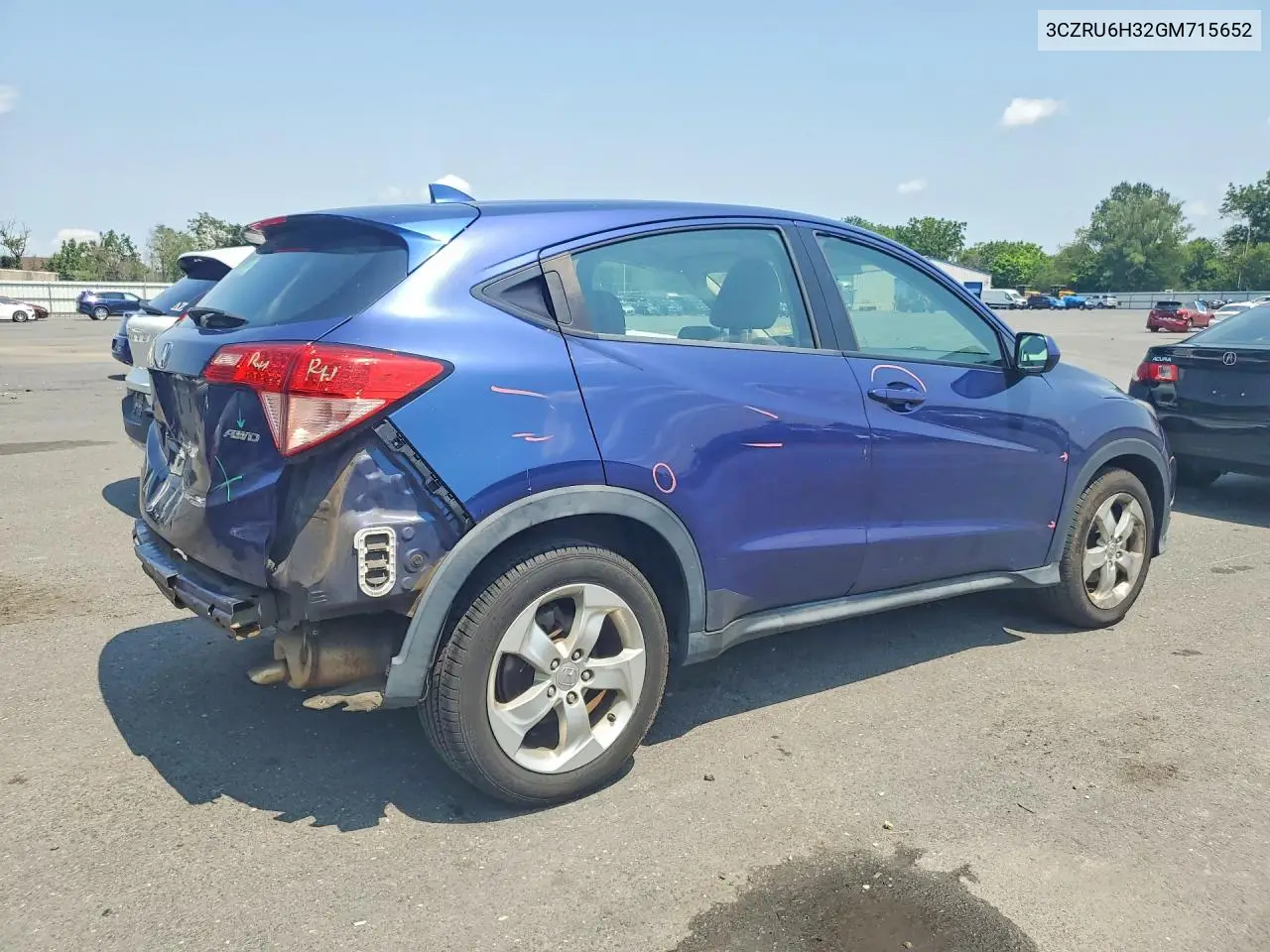 2016 Honda Hr-V Lx VIN: 3CZRU6H32GM715652 Lot: 61719526