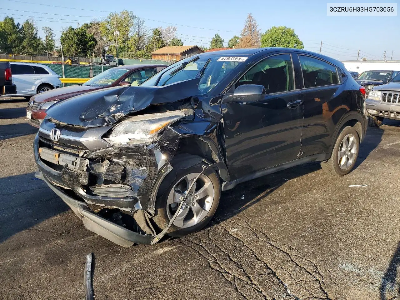 2017 Honda Hr-V Lx VIN: 3CZRU6H33HG703056 Lot: 61997596