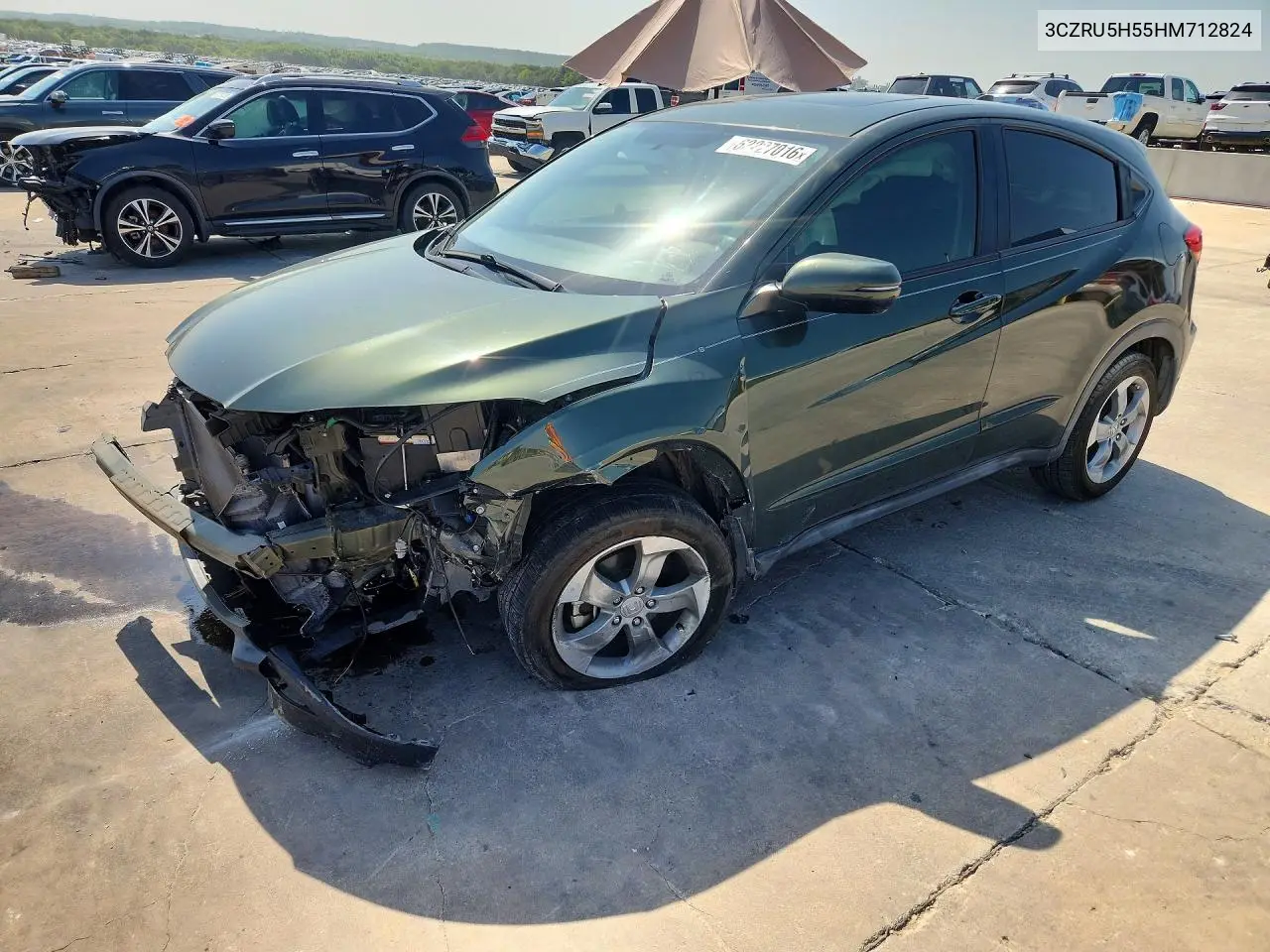 2017 Honda Hr-V Ex VIN: 3CZRU5H55HM712824 Lot: 62227016