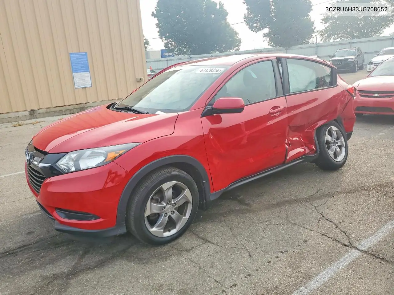 2018 Honda Hr-V Lx VIN: 3CZRU6H33JG708652 Lot: 61139356