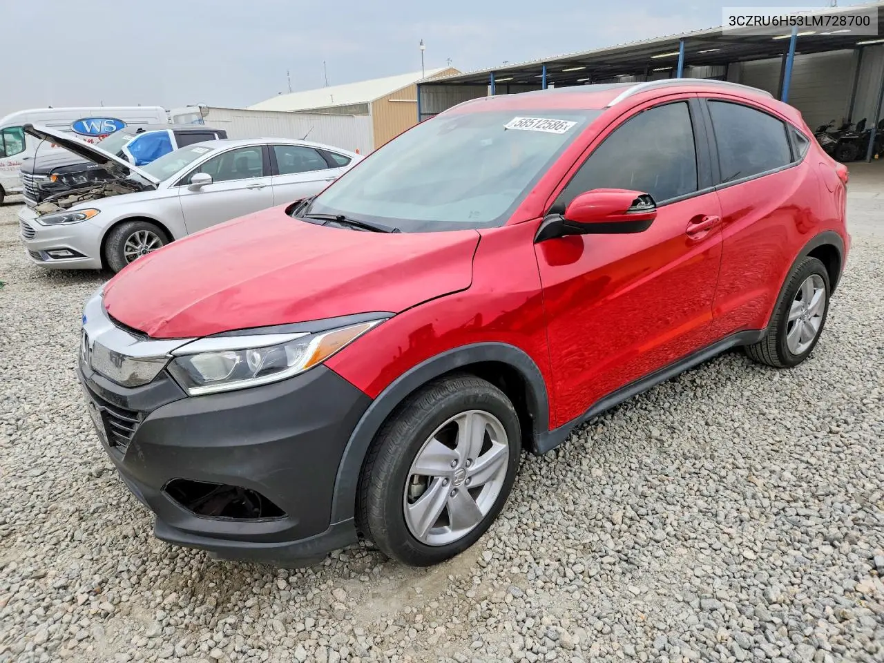 2020 Honda Hr-V Ex VIN: 3CZRU6H53LM728700 Lot: 58512586