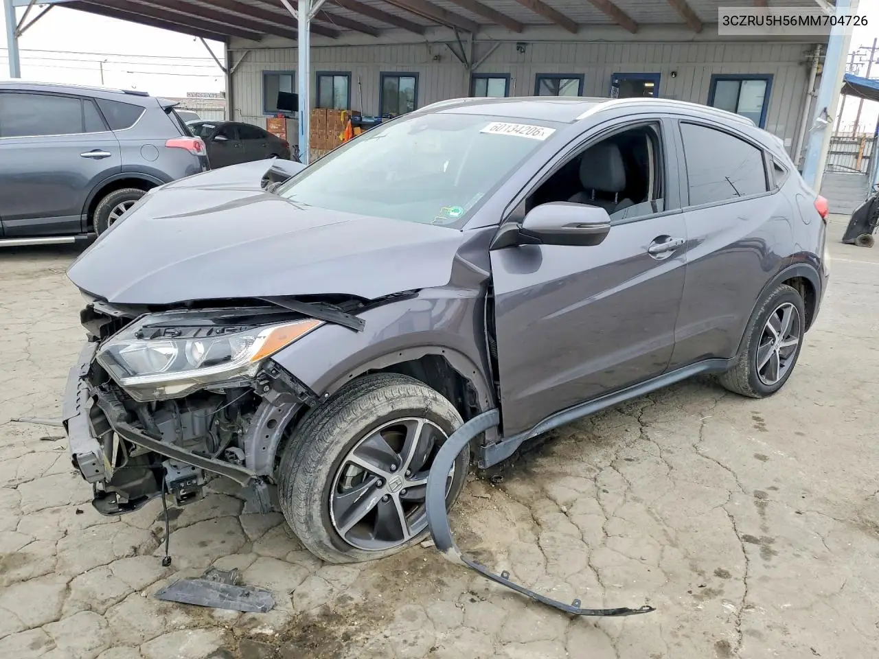 2021 Honda Hr-V Ex VIN: 3CZRU5H56MM704726 Lot: 60134206
