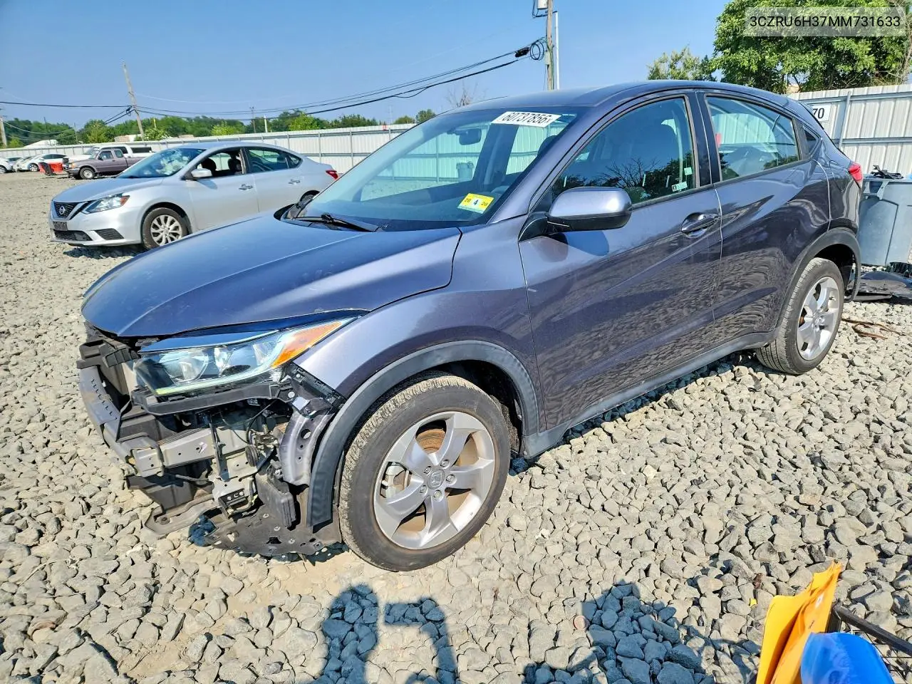 2021 Honda Hr-V Lx VIN: 3CZRU6H37MM731633 Lot: 60737856