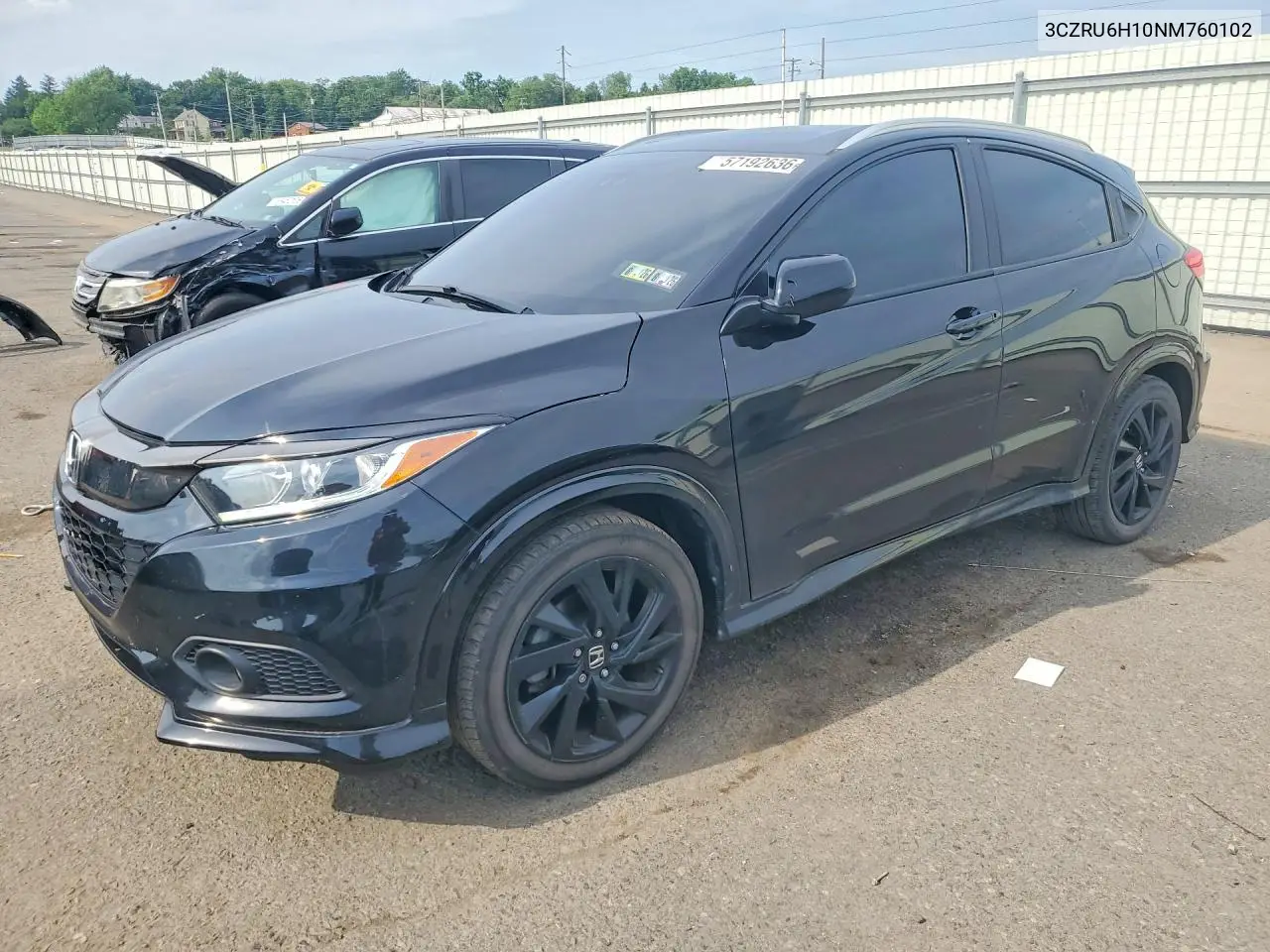 2022 Honda Hr-V Sport VIN: 3CZRU6H10NM760102 Lot: 57192636