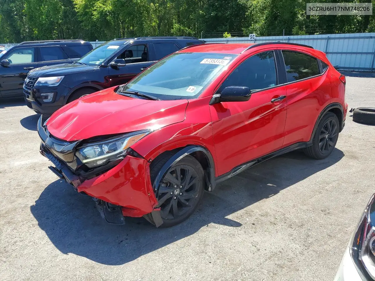 2022 Honda Hr-V Sport VIN: 3CZRU6H17NM748206 Lot: 57353136