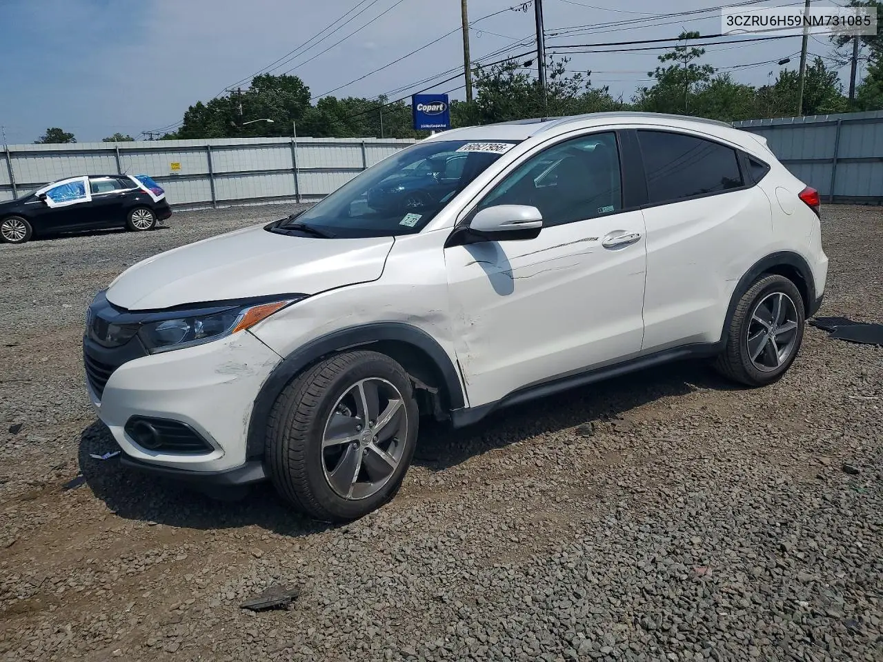 2022 Honda Hr-V Ex VIN: 3CZRU6H59NM731085 Lot: 60527956